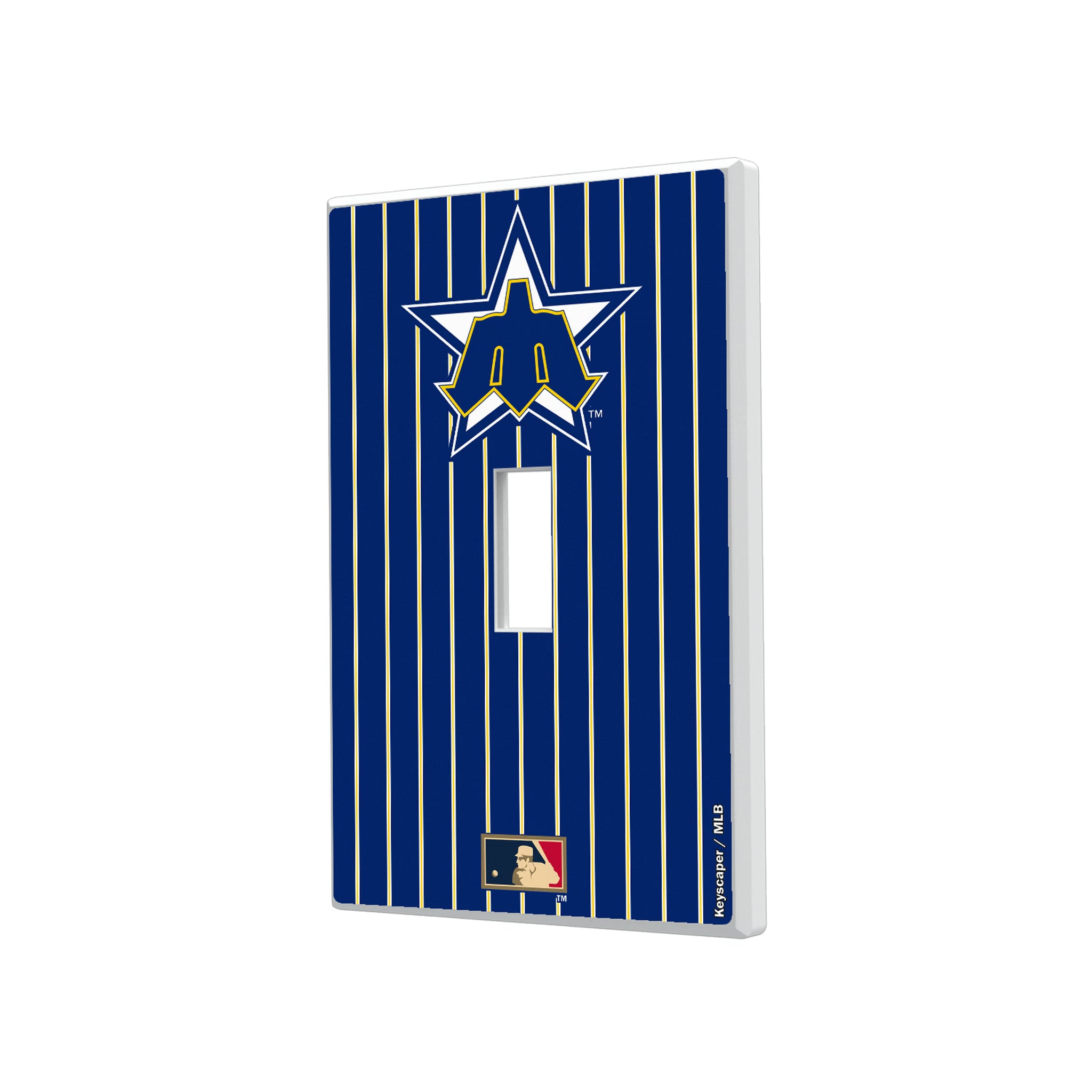 Seattle Mariners 1981-1986 - Cooperstown Collection Pinstripe Hidden-Screw Light Switch Plate#Style_Single Toggle
