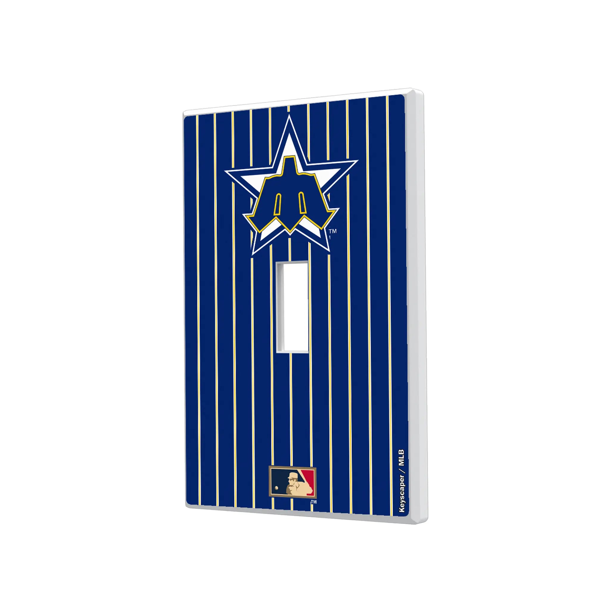 Seattle Mariners 1981-1986 - Cooperstown Collection Pinstripe Hidden-Screw Light Switch Plate#Style_Single Toggle