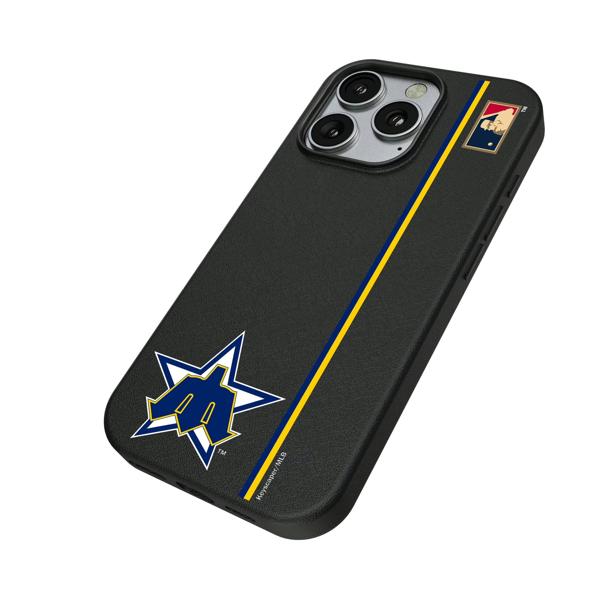 Seattle Mariners 1981-1986 - Cooperstown Collection Sidebar iPhone MagSafe Compatible Phone Case for Apple iPhone - Isometric View