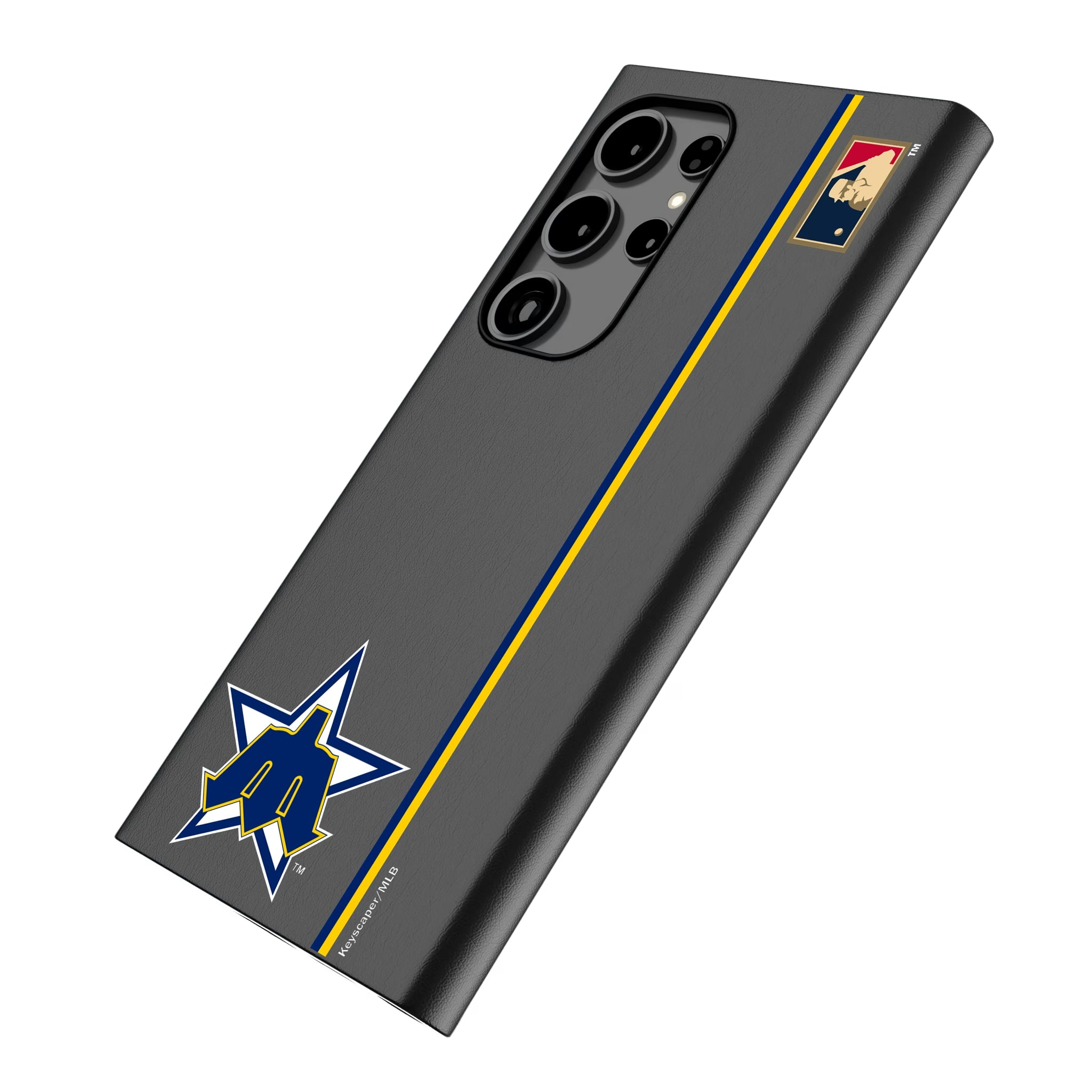 Seattle Mariners 1981-1986 - Cooperstown Collection Sidebar Galaxy MagSafe Compatible Phone Case for Samsung Galaxy - Isometric View