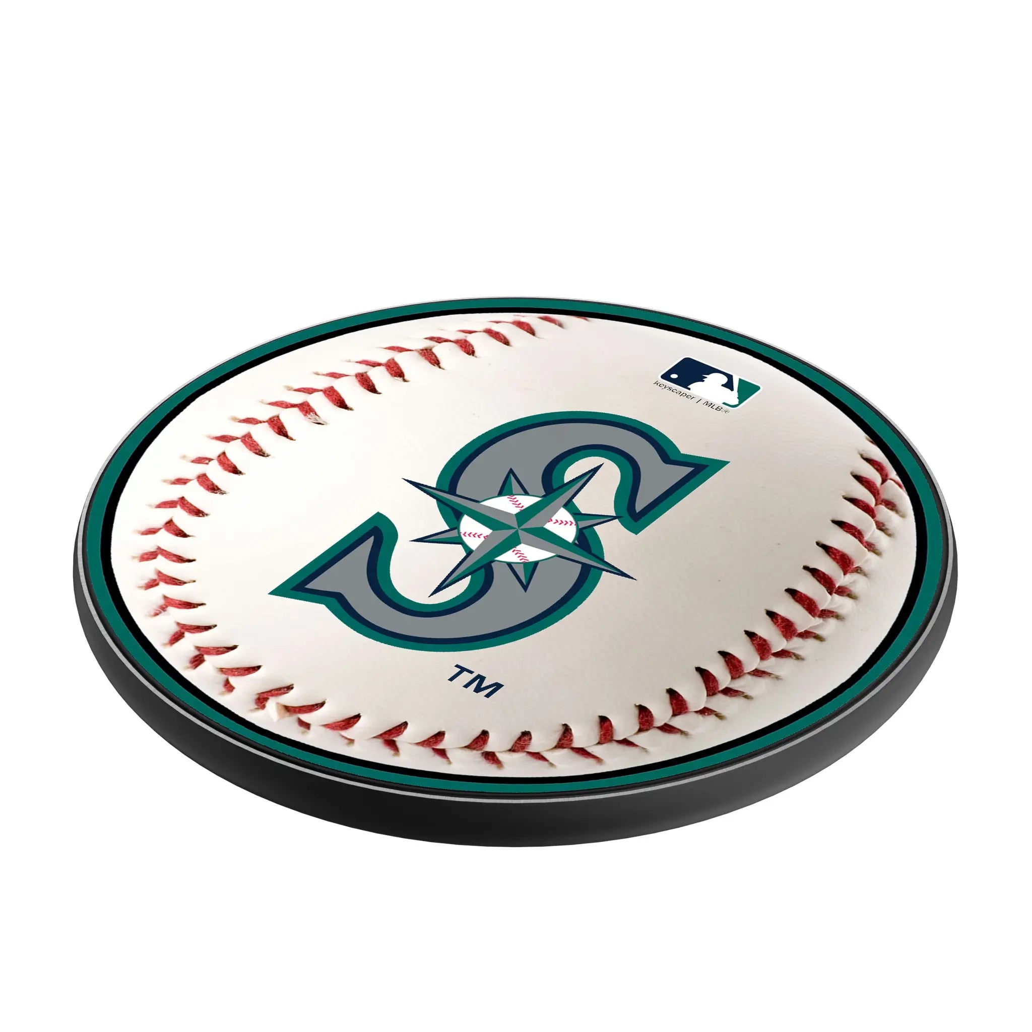 Seattle Mariners Baseball 15-Watt Wireless Charger - Isometric View
