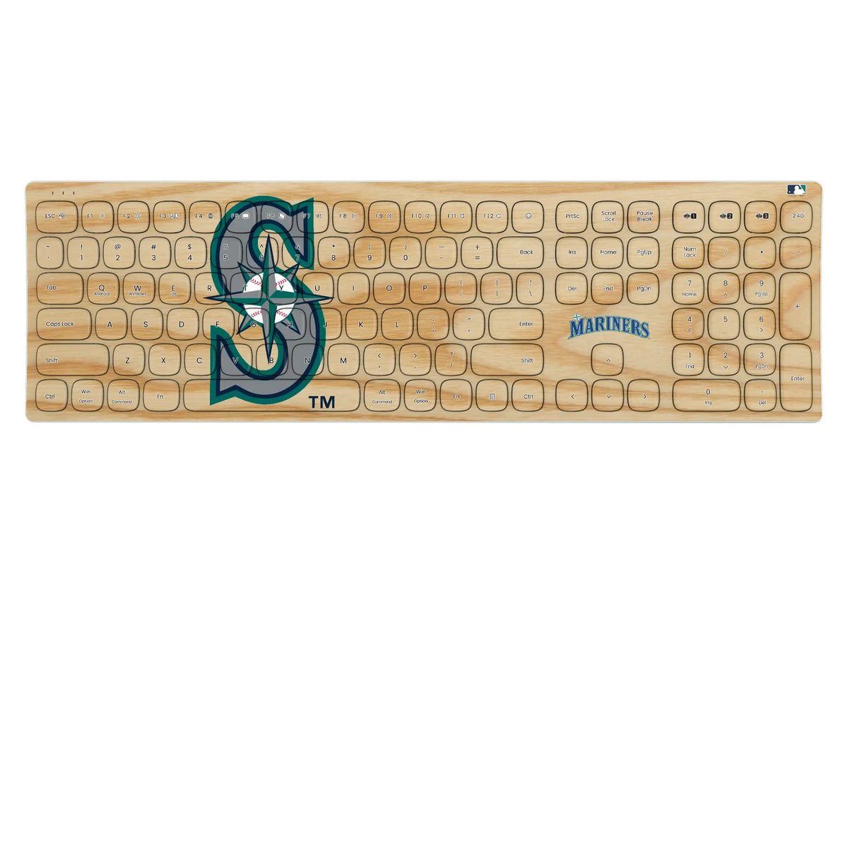 Seattle Mariners Baseball Bat KKB605 Curved Wireless Keyboard