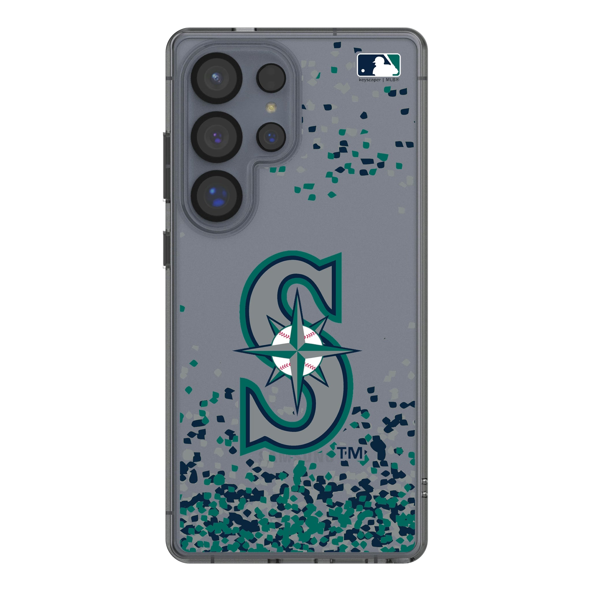 Seattle Mariners Confetti Galaxy Clear Phone Case for Samsung Galaxy