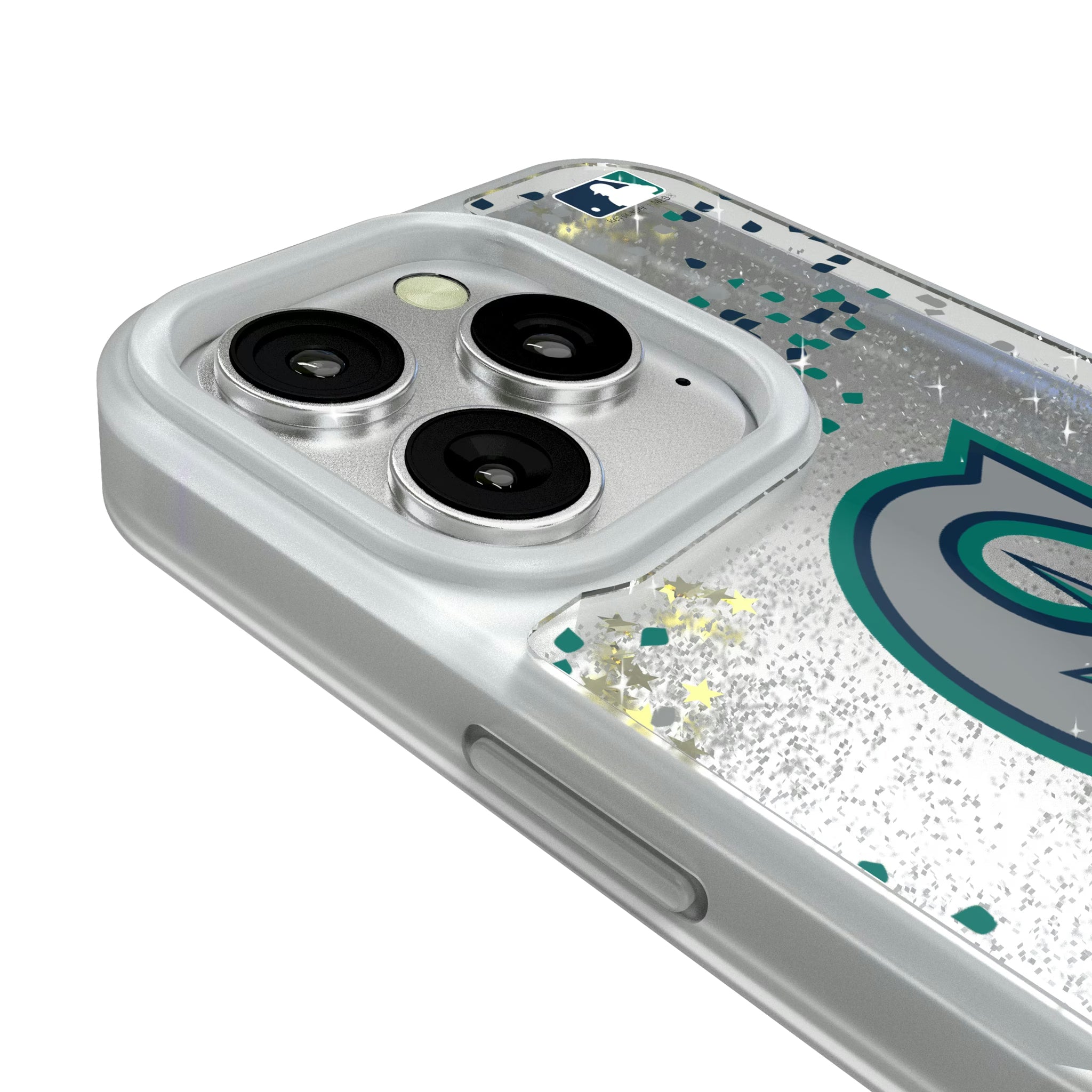 Seattle Mariners Confetti iPhone Glitter Phone Case for Apple iPhone - Detail#Device_iPhone 16 Pro