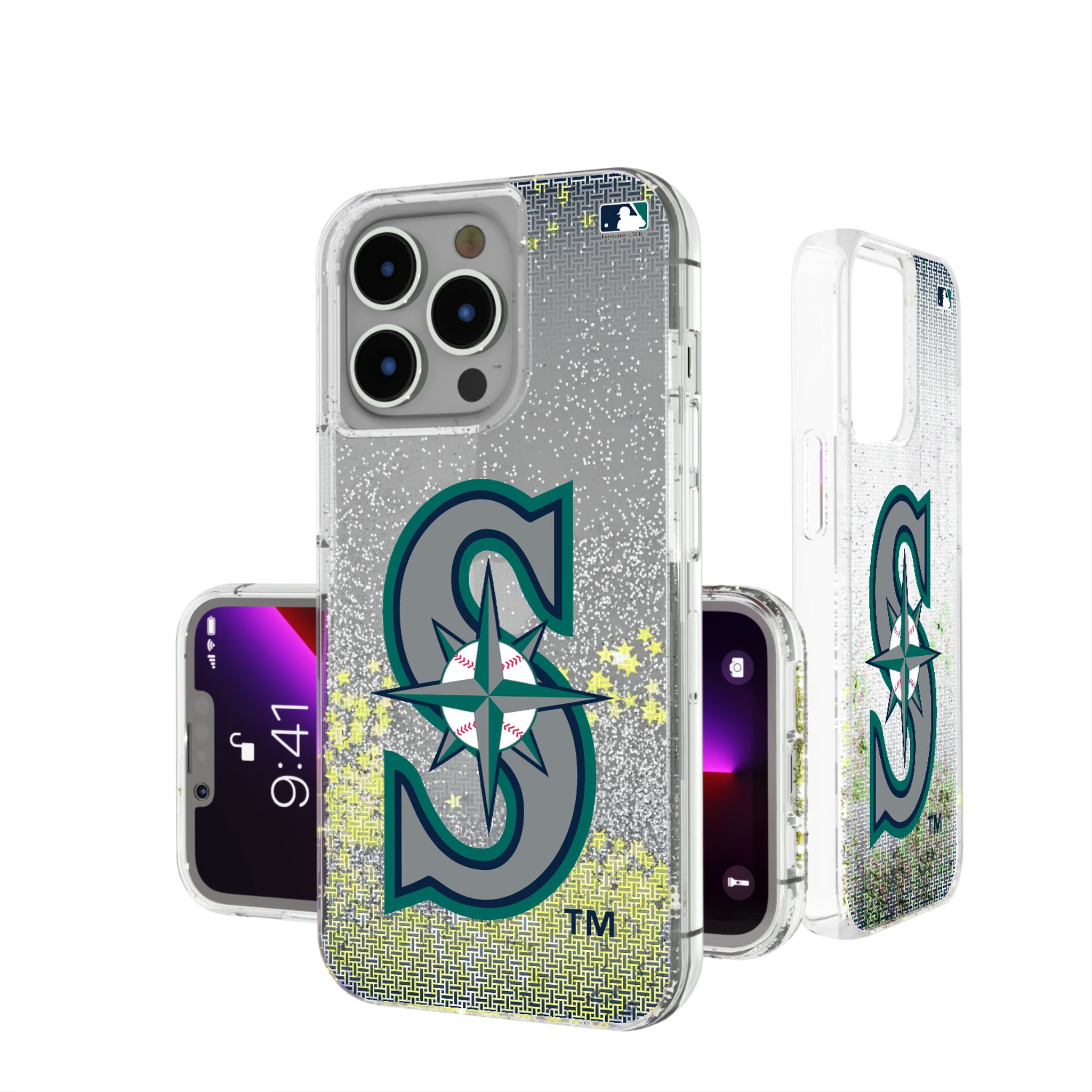 Seattle Mariners Linen iPhone Glitter Phone Case for Apple iPhone