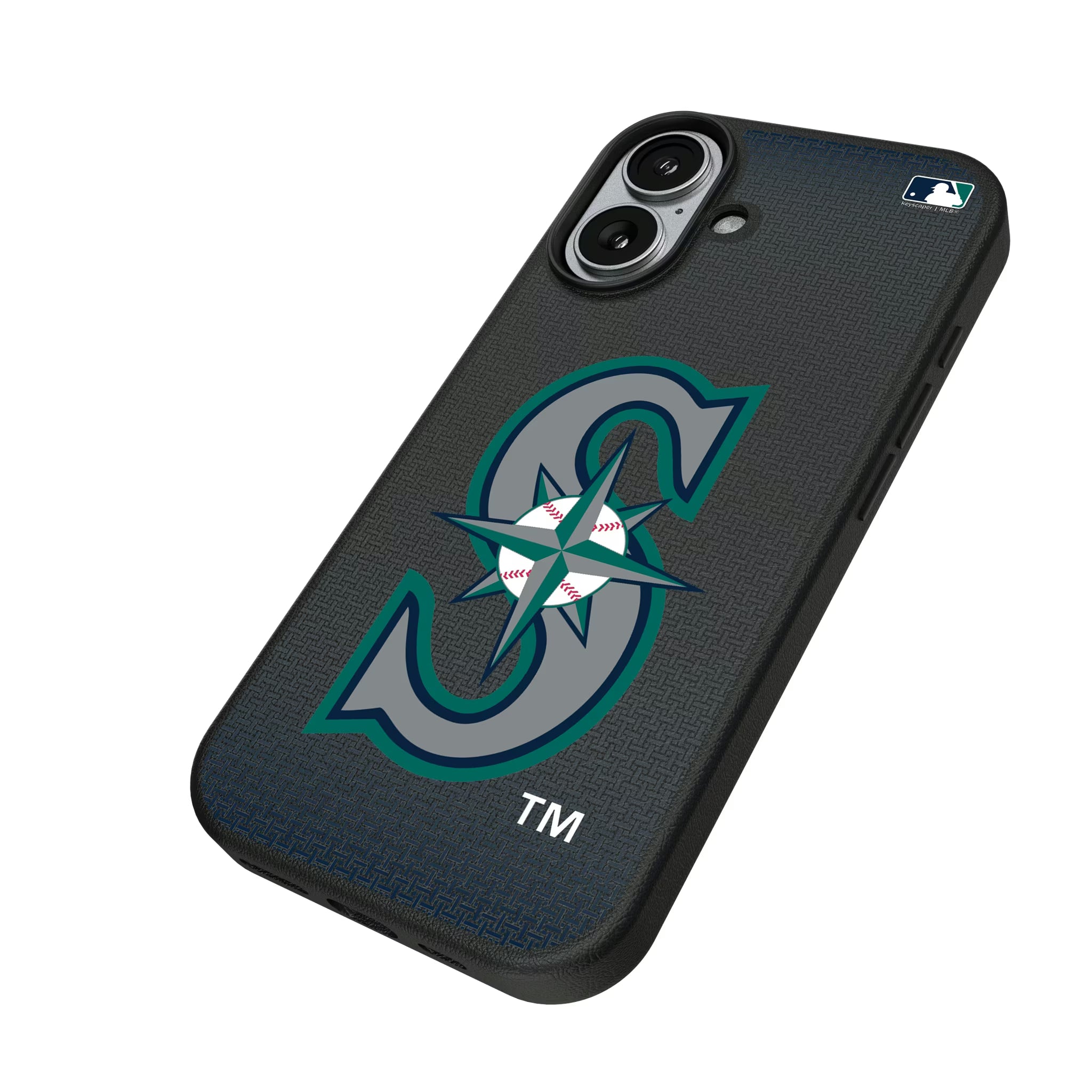 Seattle Mariners Linen iPhone MagSafe Compatible Phone Case for Apple iPhone - Isometric View#Device_iPhone 17
