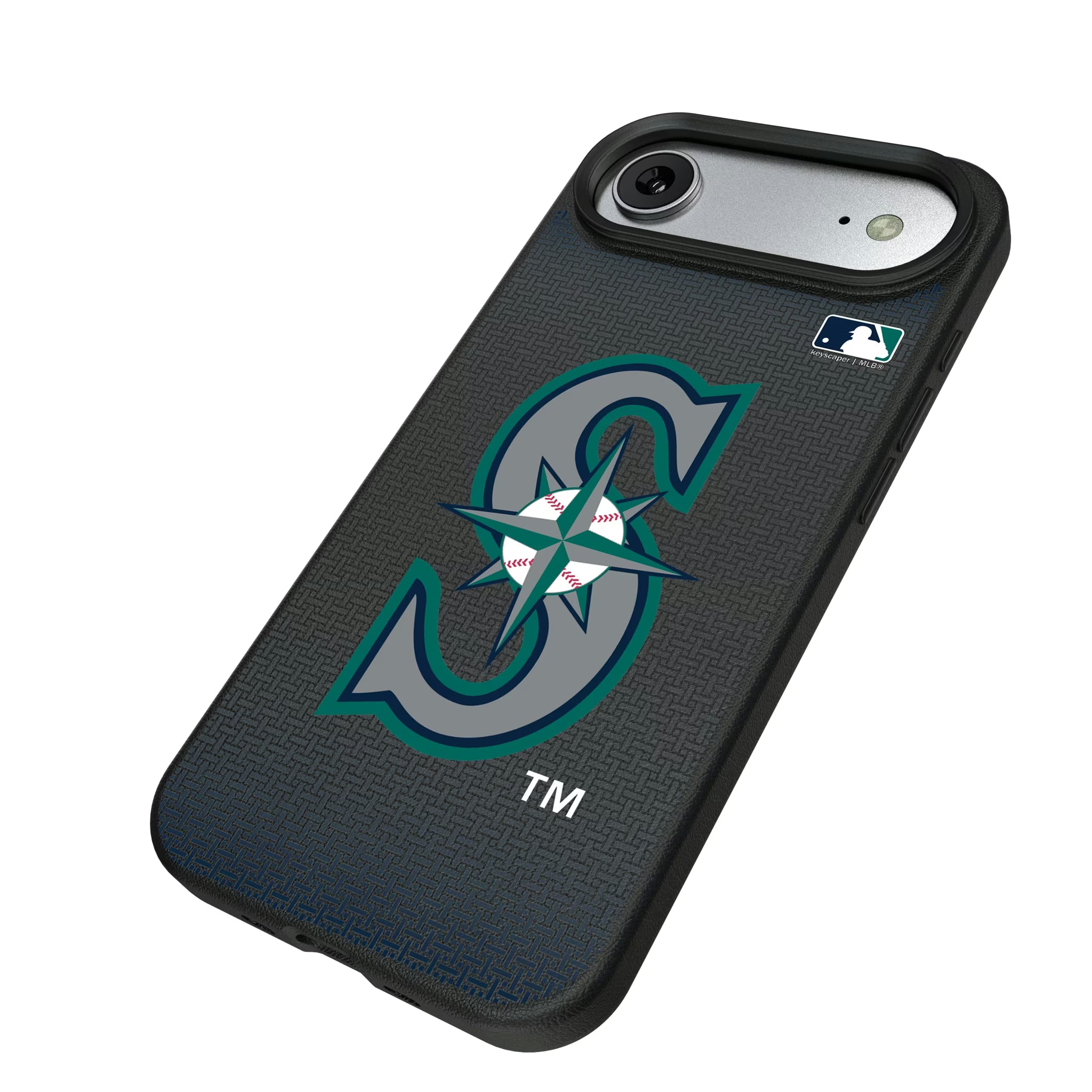 Seattle Mariners Linen iPhone MagSafe Compatible Phone Case for Apple iPhone - Isometric View#Device_iPhone Air