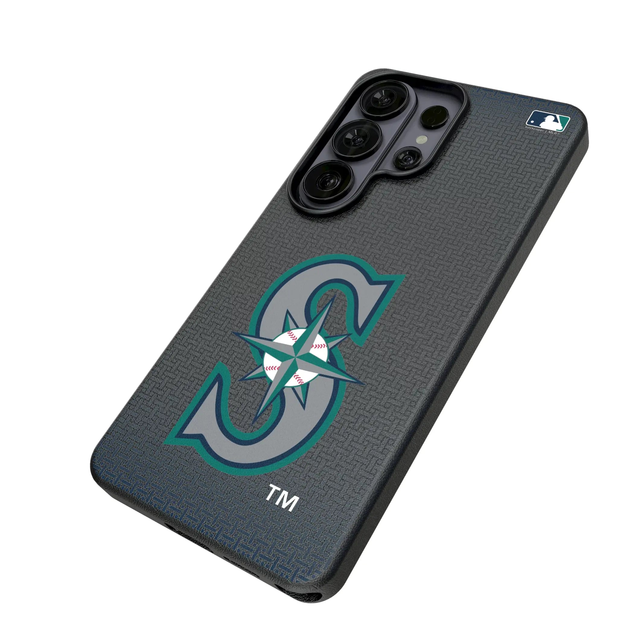 Seattle Mariners Linen Galaxy MagSafe Compatible Phone Case for Samsung Galaxy - Isometric View#Device_Galaxy S26 Ultra