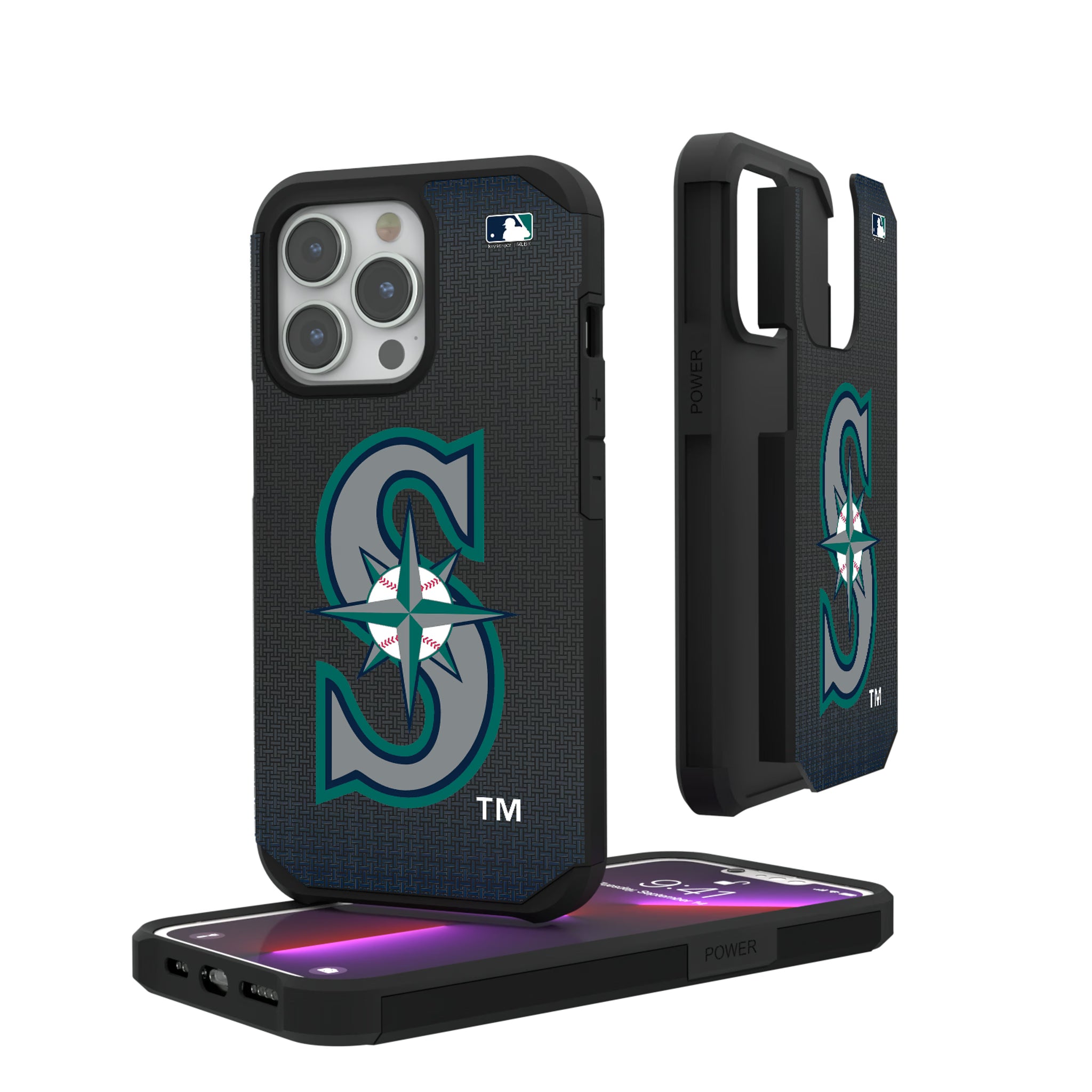 Seattle Mariners Linen iPhone Rugged Phone Case for Apple iPhone#Device_iPhone 13 Pro
