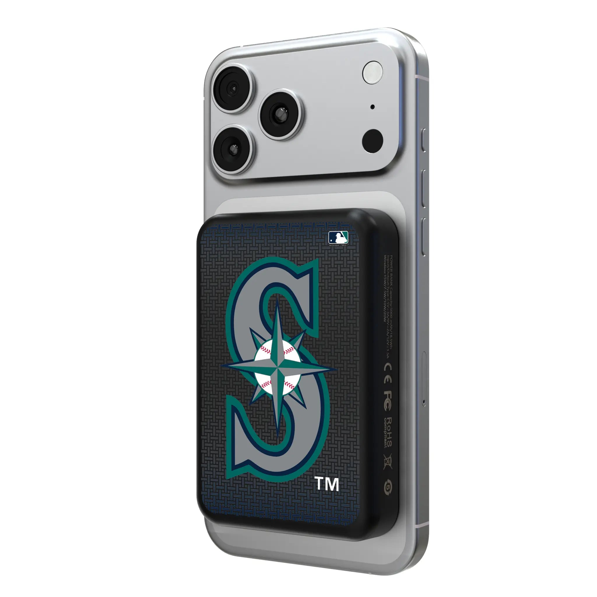 Seattle Mariners Linen Wireless Mag Power Bank