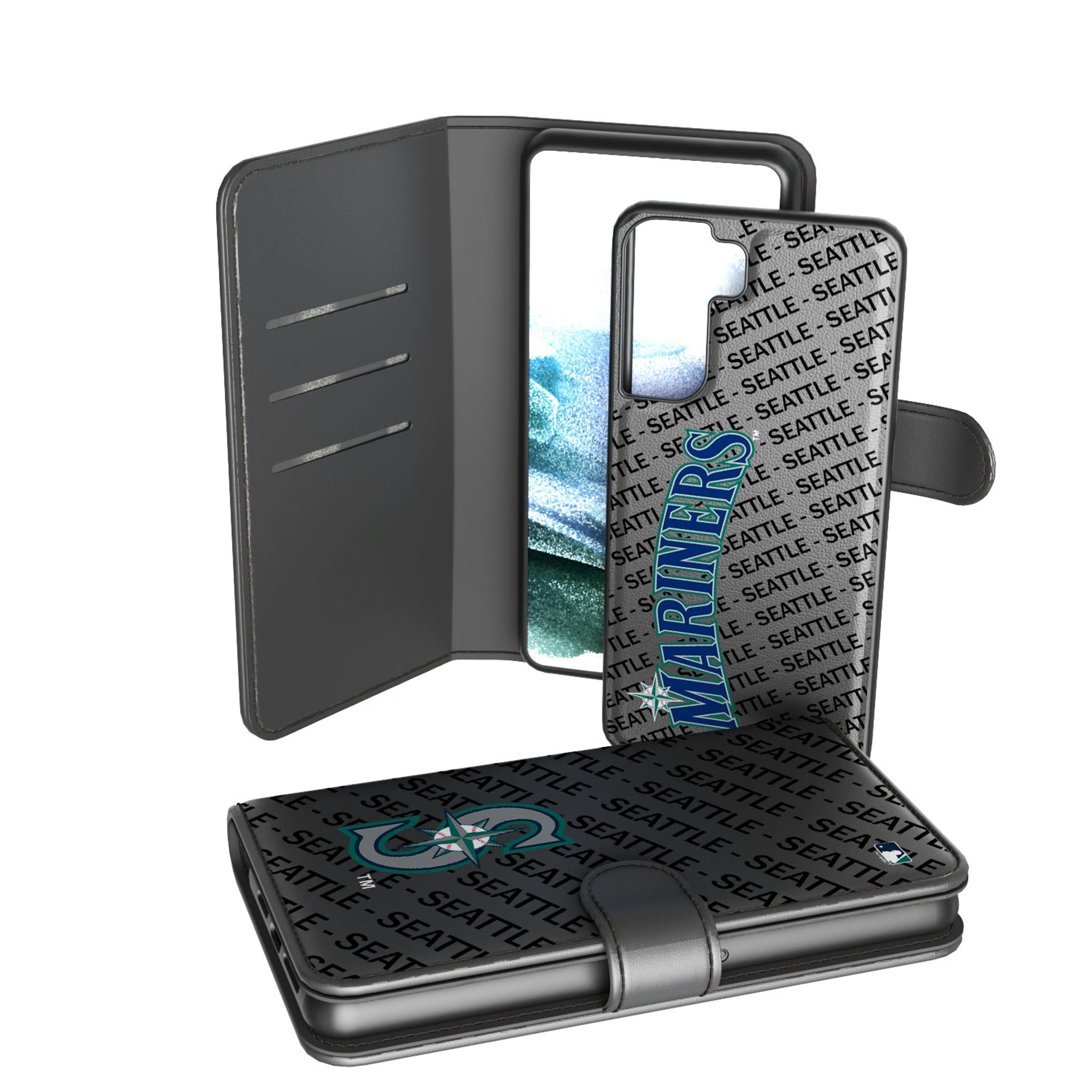 Seattle Mariners Monocolor Tilt Galaxy Wallet Phone Case for Samsung Galaxy