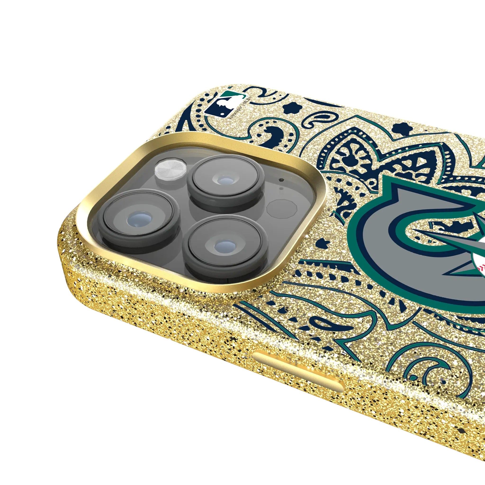 Seattle Mariners Paisley iPhone Bling Phone Case for Apple iPhone - Detail
