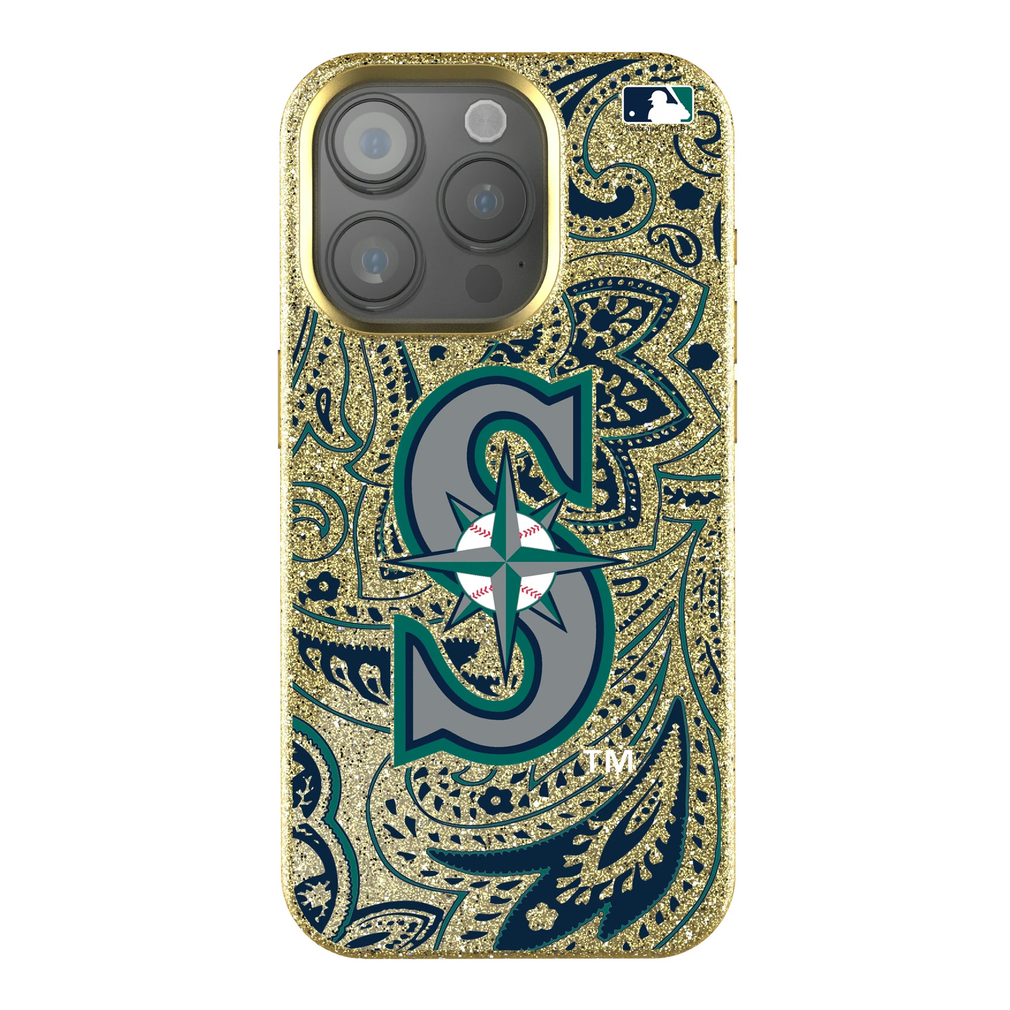 Seattle Mariners Paisley iPhone Bling Phone Case for Apple iPhone