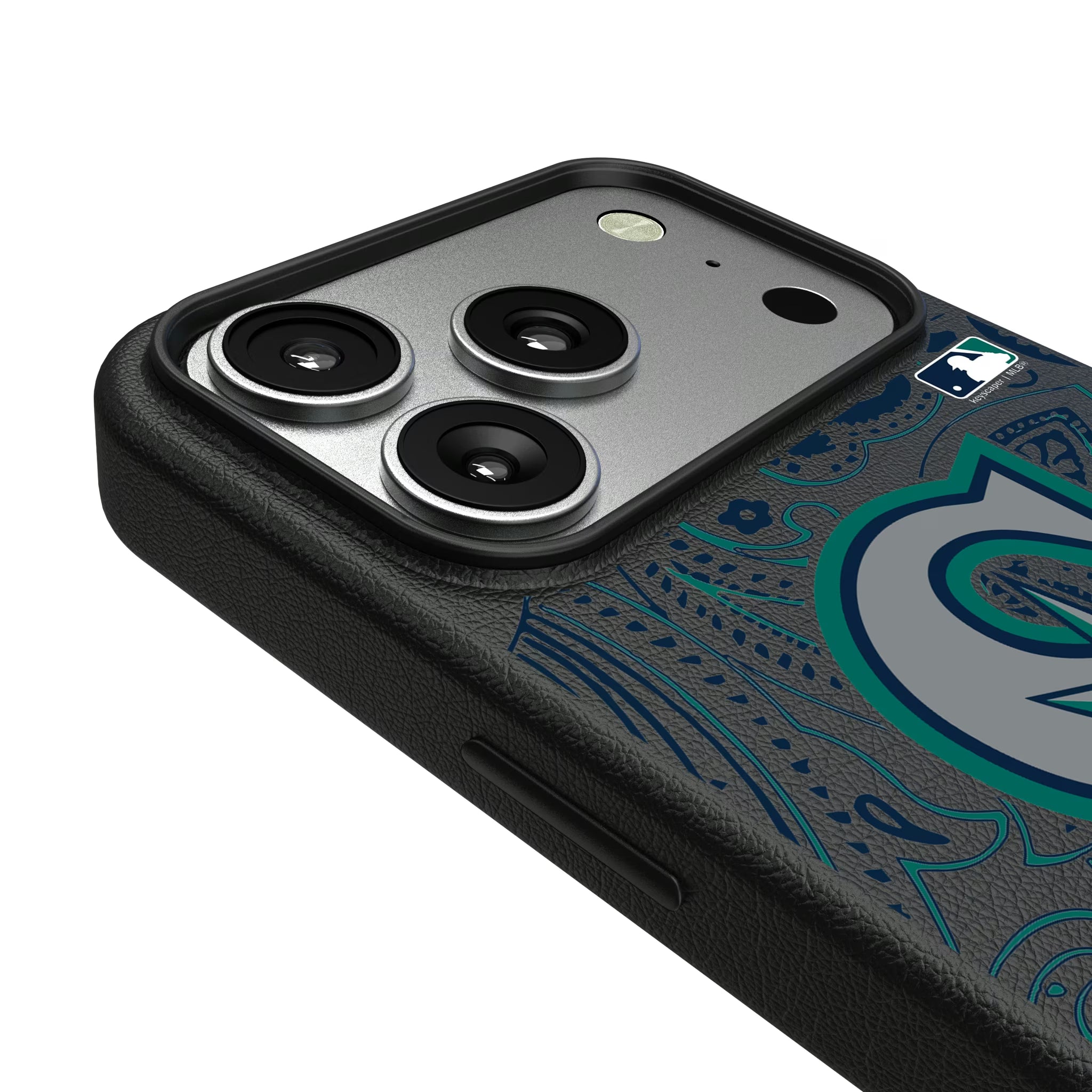 Seattle Mariners Paisley iPhone MagSafe Compatible Phone Case for Apple iPhone - Detail#Device_iPhone 17 Pro