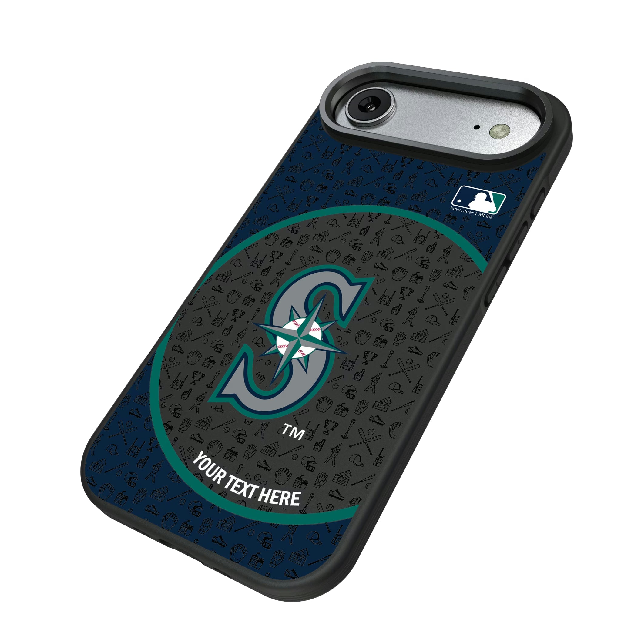 Seattle Mariners Personalized Circle iPhone Bump Phone Case for Apple iPhone - Isometric View#Device_iPhone Air