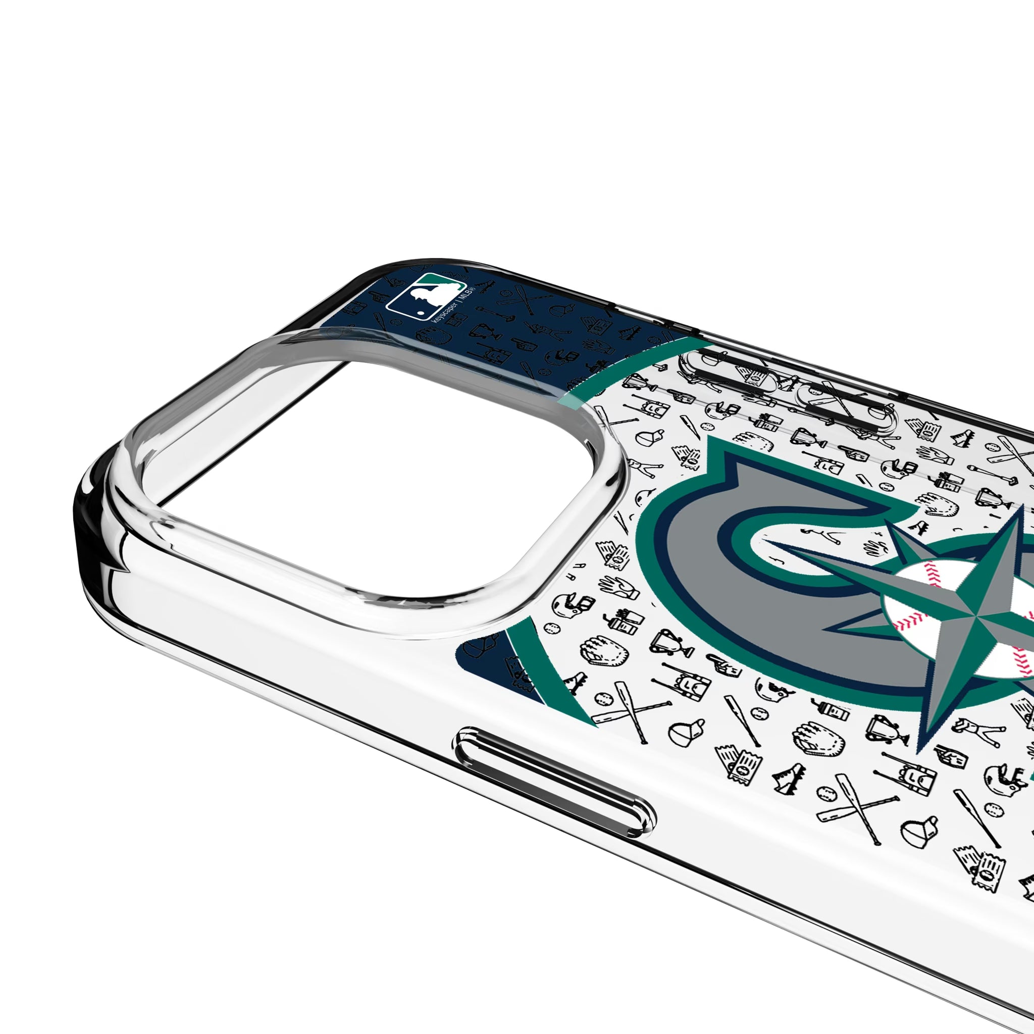 Seattle Mariners Personalized Circle iPhone Clear Phone Case for Apple iPhone - Detail