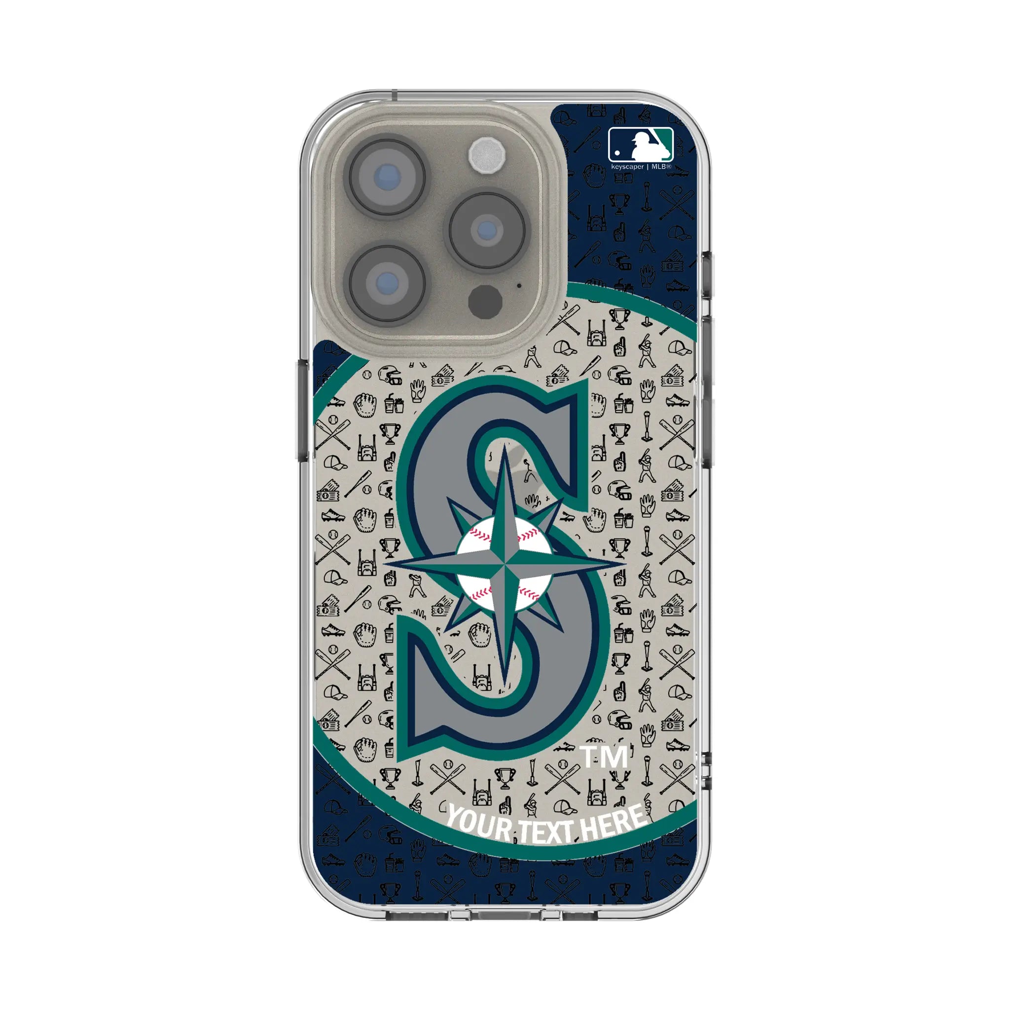 Seattle Mariners Personalized Circle iPhone Clear Phone Case for Apple iPhone