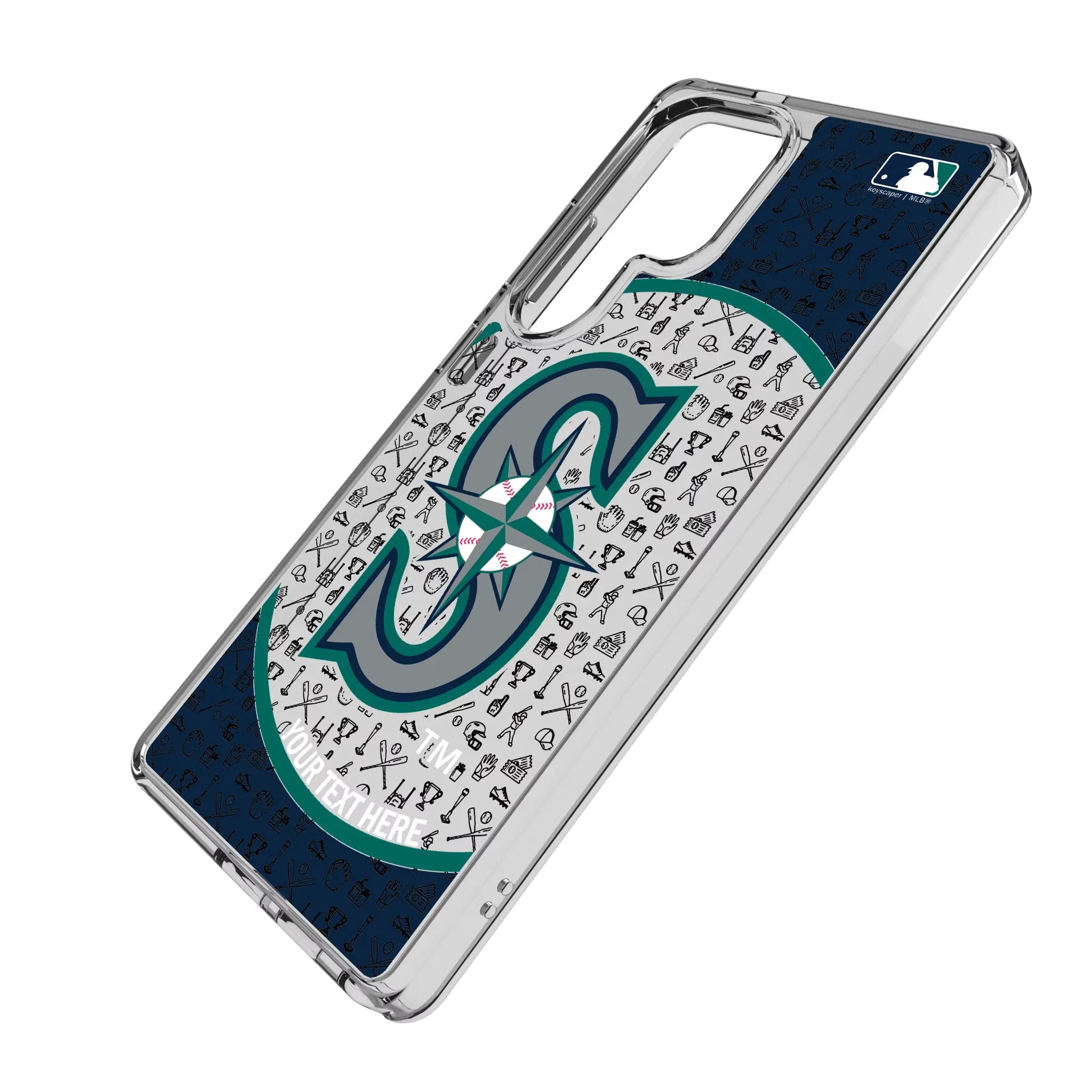 Seattle Mariners Personalized Circle Galaxy Clear Phone Case for Samsung Galaxy - Isometric View#Device_Galaxy S25 Ultra