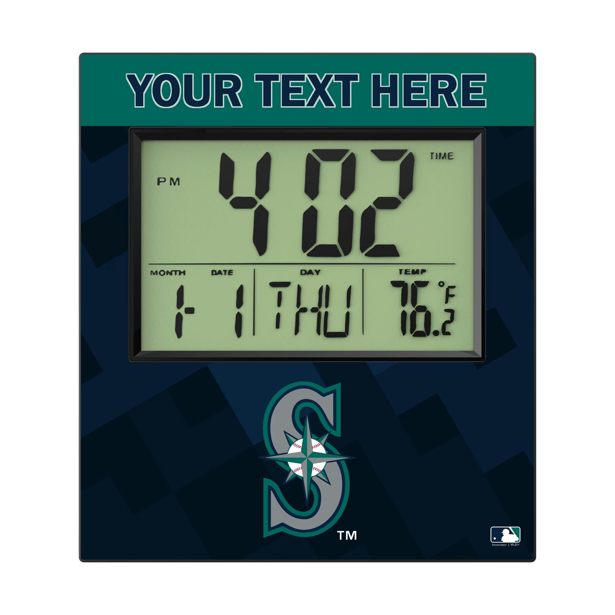 Seattle Mariners Personalized Color Block Wall Clock