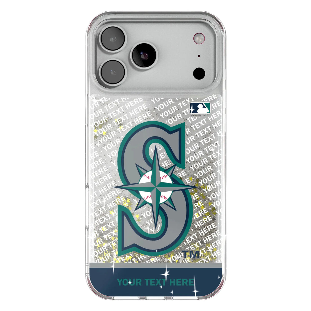 Seattle Mariners Personalized EndZone Plus Glitter Phone Case for Apple iPhone