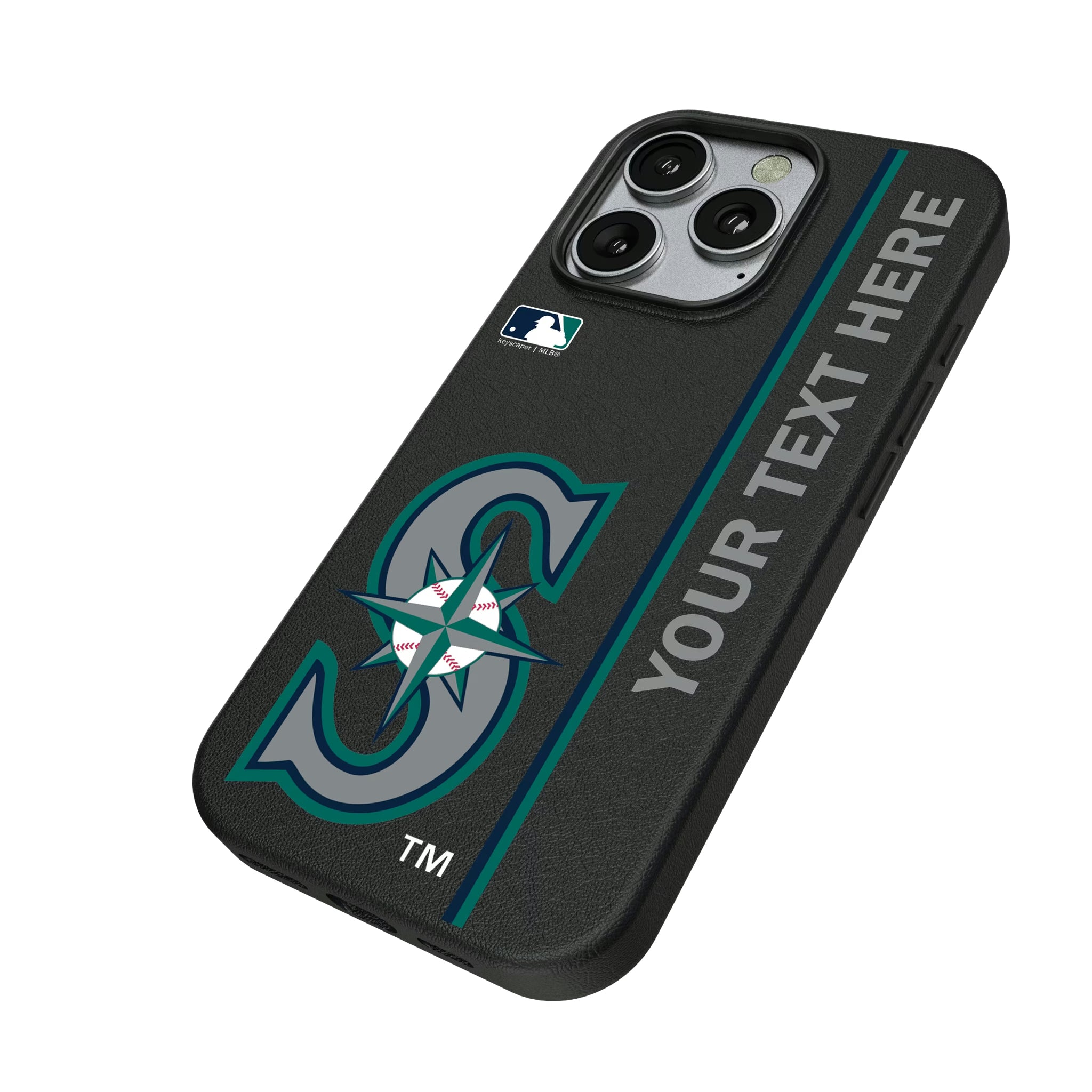 Seattle Mariners Personalized Sidebard iPhone MagSafe Compatible Phone Case for Apple iPhone - Isometric View