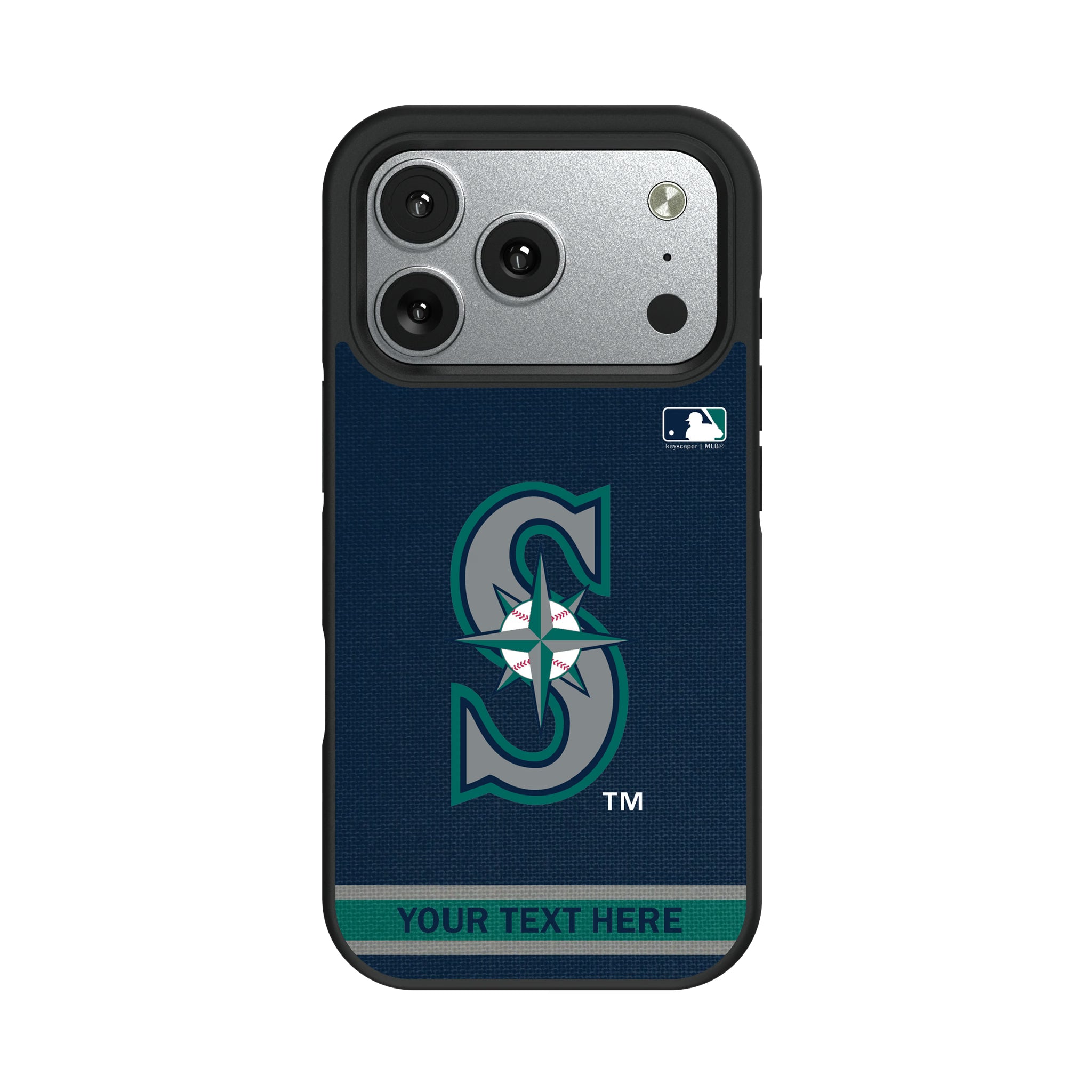 Seattle Mariners Personalized Stripe iPhone Bump Phone Case for Apple iPhone#Device_iPhone 17 Pro