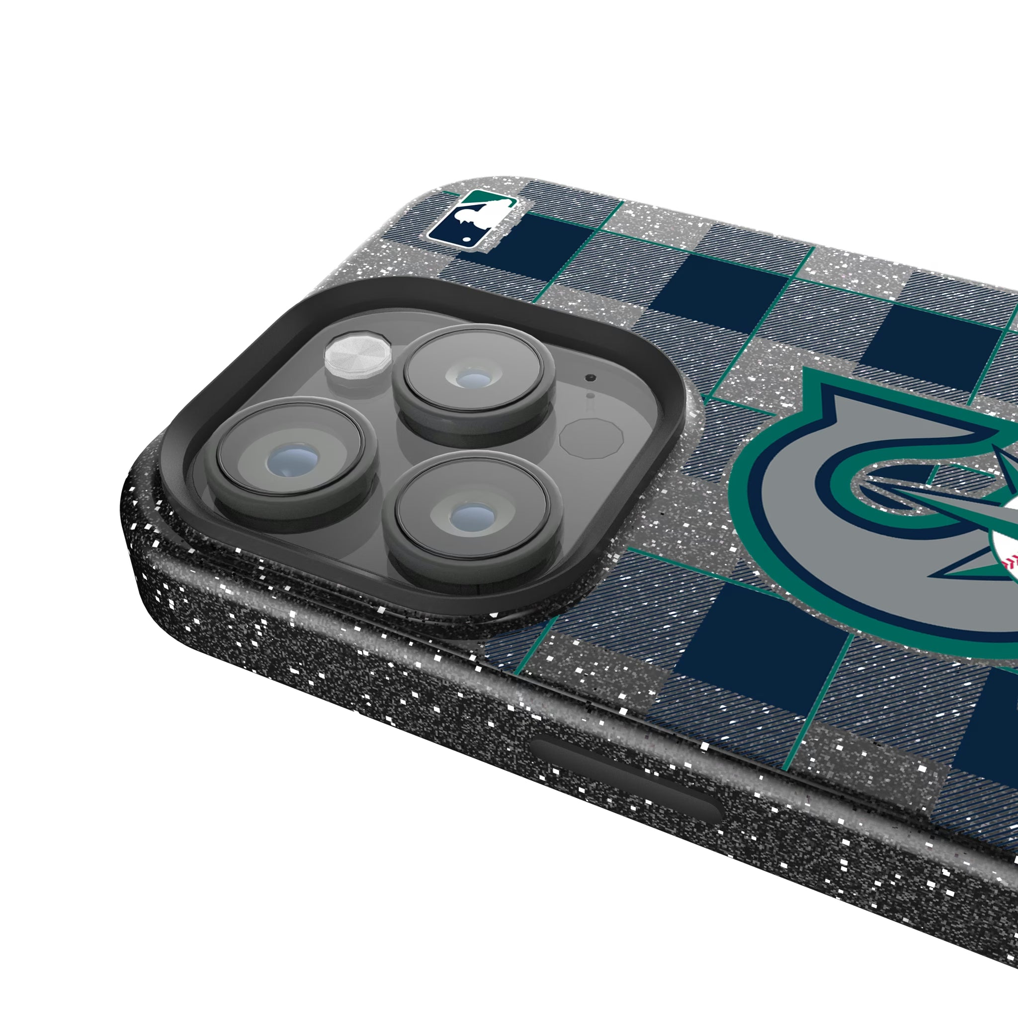 Seattle Mariners Plaid iPhone Bling Phone Case for Apple iPhone - Detail