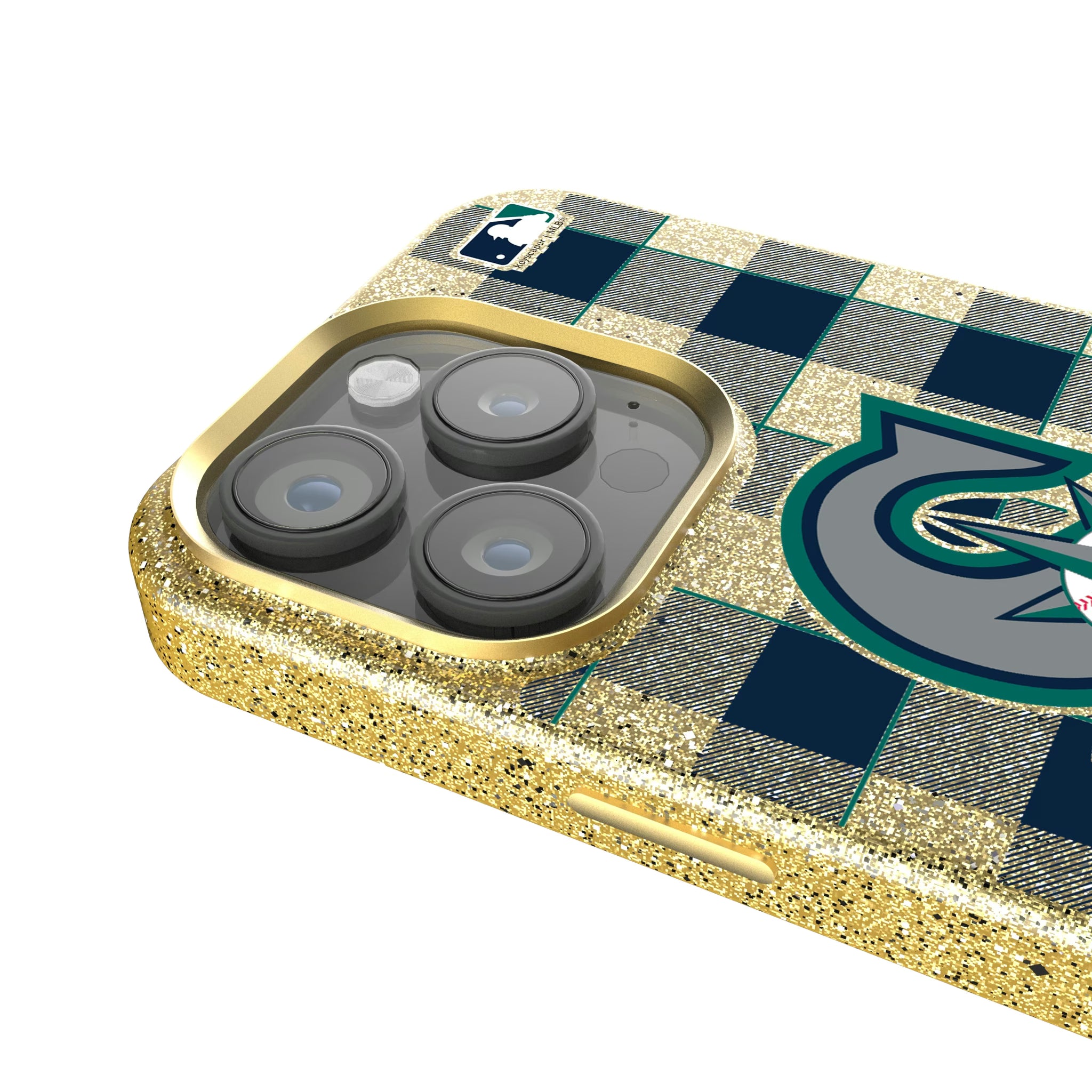 Seattle Mariners Plaid iPhone Bling Phone Case for Apple iPhone - Detail