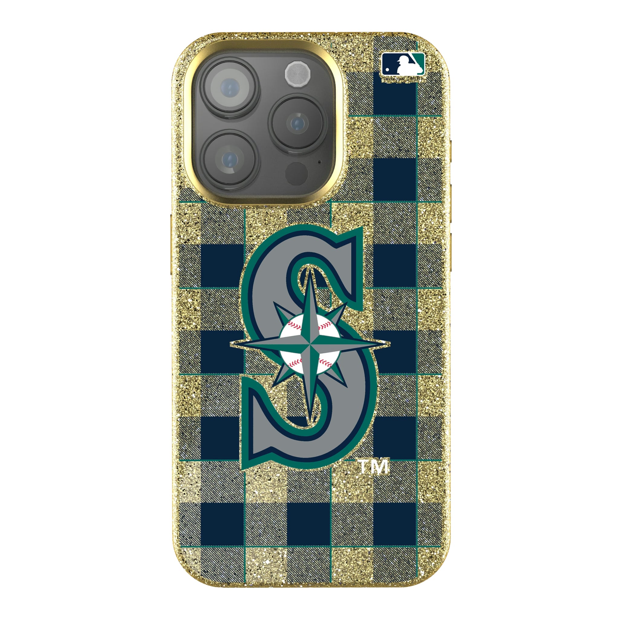 Seattle Mariners Plaid iPhone Bling Phone Case for Apple iPhone
