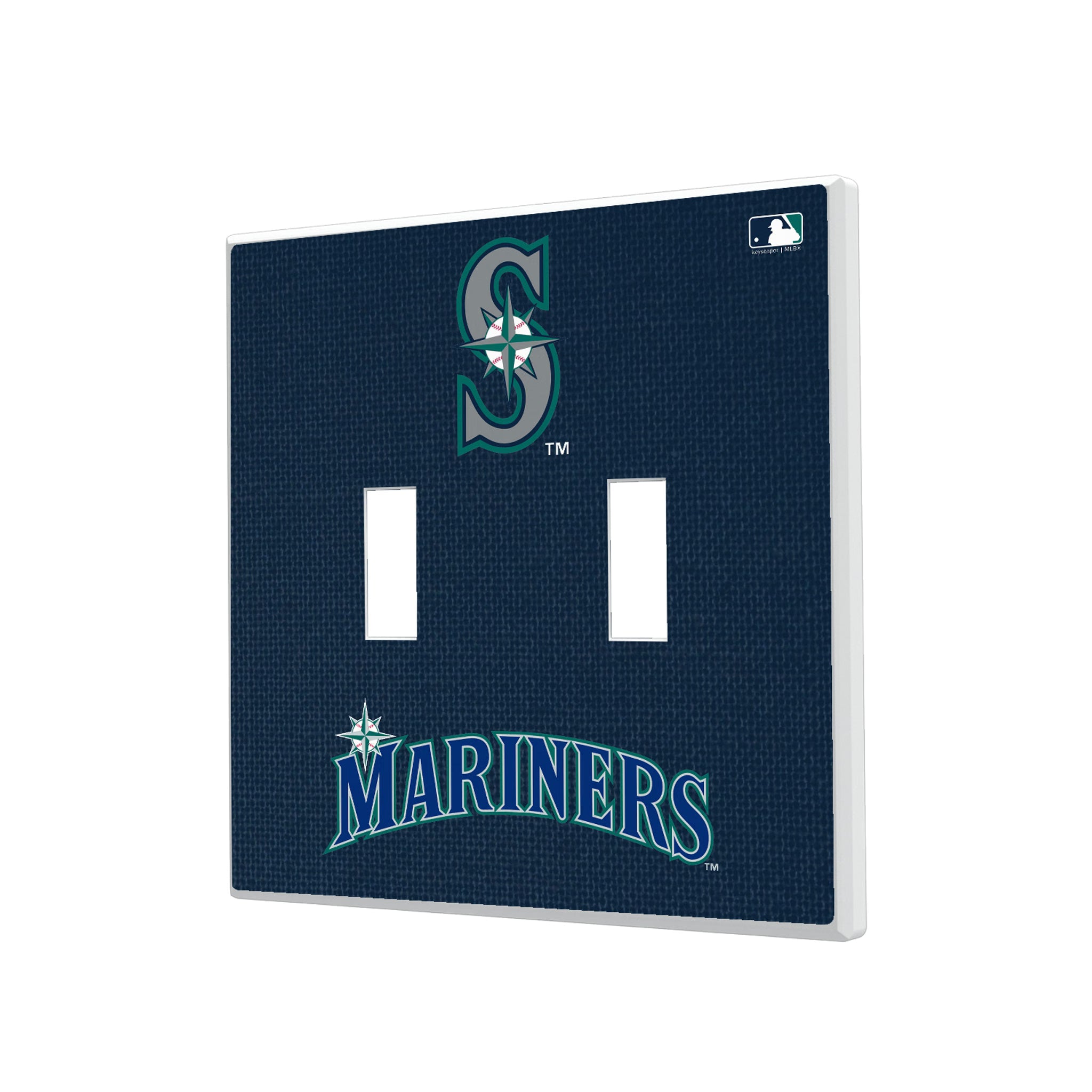 Seattle Mariners Solid Hidden-Screw Light Switch Plate#Style_Double Toggle