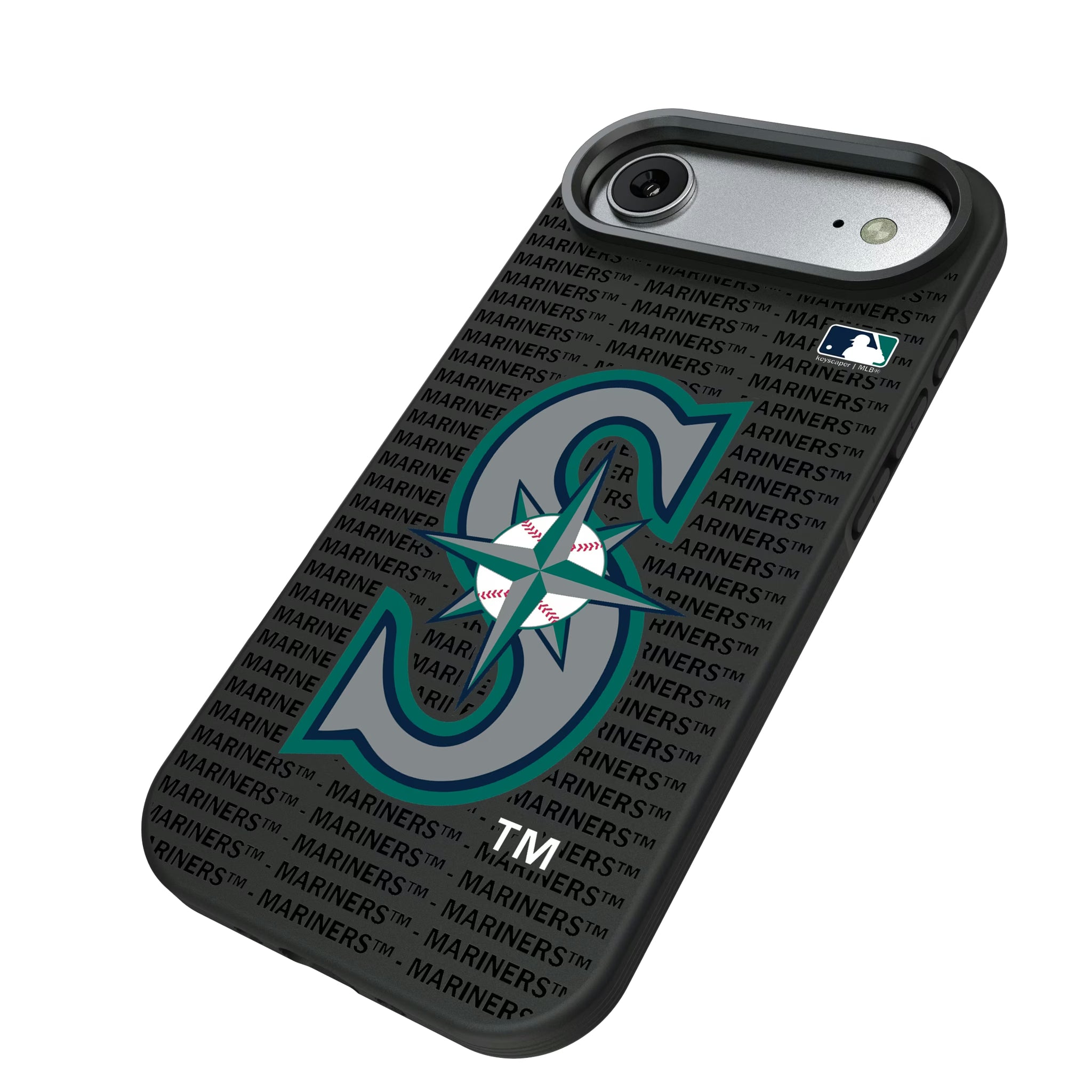 Seattle Mariners Text Backdrop iPhone Bump Phone Case for Apple iPhone - Isometric View#Device_iPhone Air