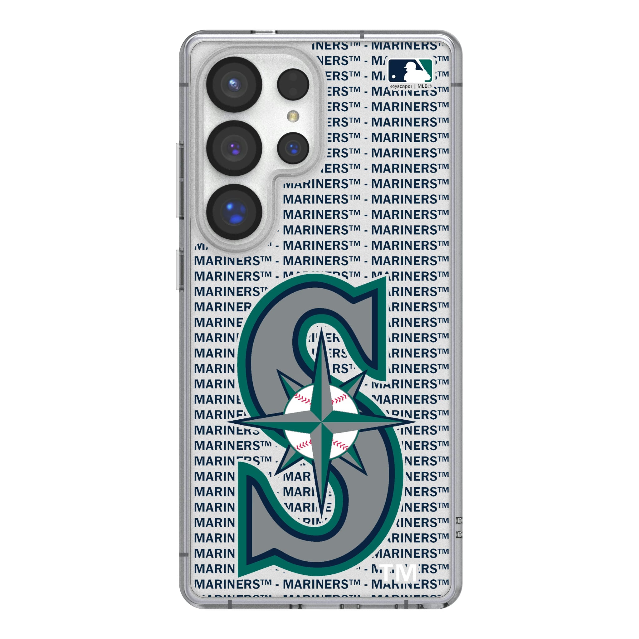 Seattle Mariners Text Backdrop Galaxy Clear Phone Case for Samsung Galaxy