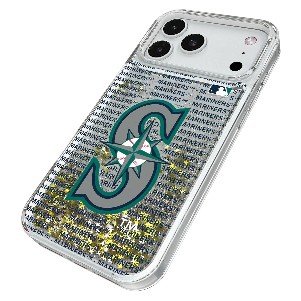 Seattle Mariners Text Backdrop iPhone Glitter Phone Case for Apple iPhone - Isometric View#Device_iPhone 18 Pro Max