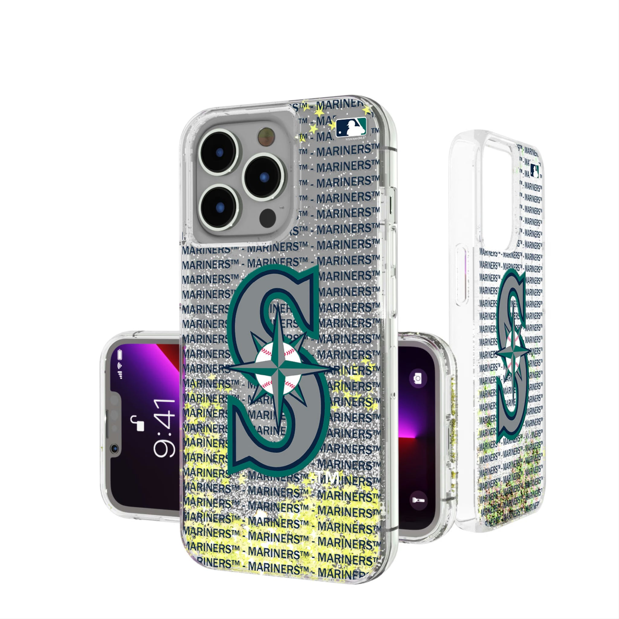 Seattle Mariners Text Backdrop iPhone Glitter Phone Case for Apple iPhone