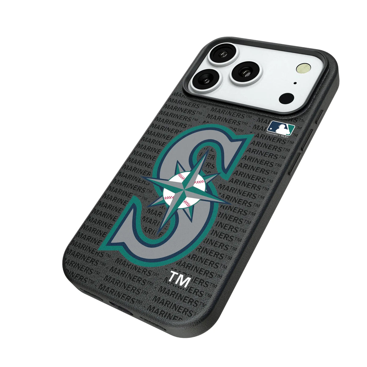 Seattle Mariners Text Backdrop iPhone MagSafe Compatible Phone Case for Apple iPhone - Isometric View#Device_iPhone 18 Pro