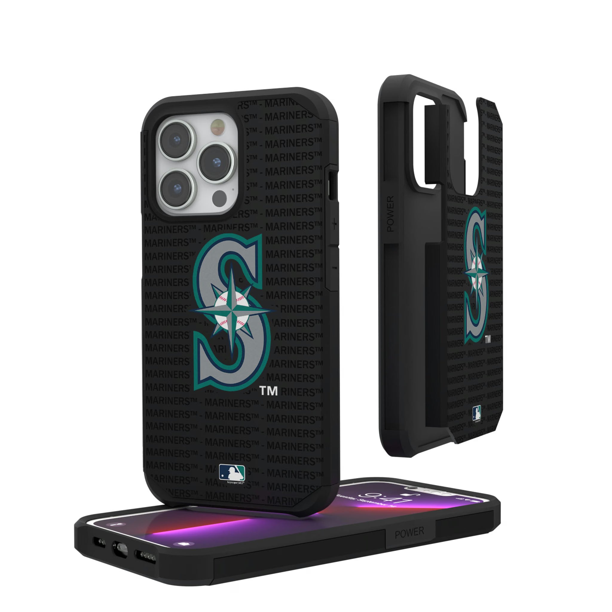 Seattle Mariners Text Backdrop iPhone Rugged Phone Case for Apple iPhone