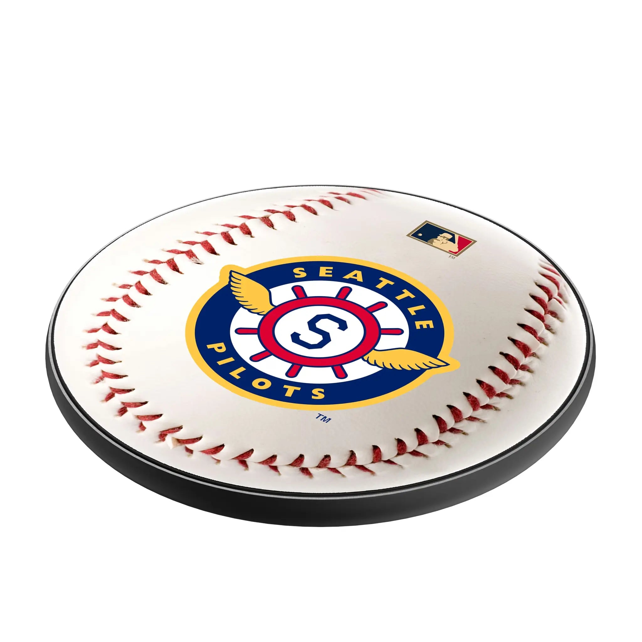 Seattle Pilots 1969 - Cooperstown Collection Baseball 15-Watt Wireless Charger - Isometric View