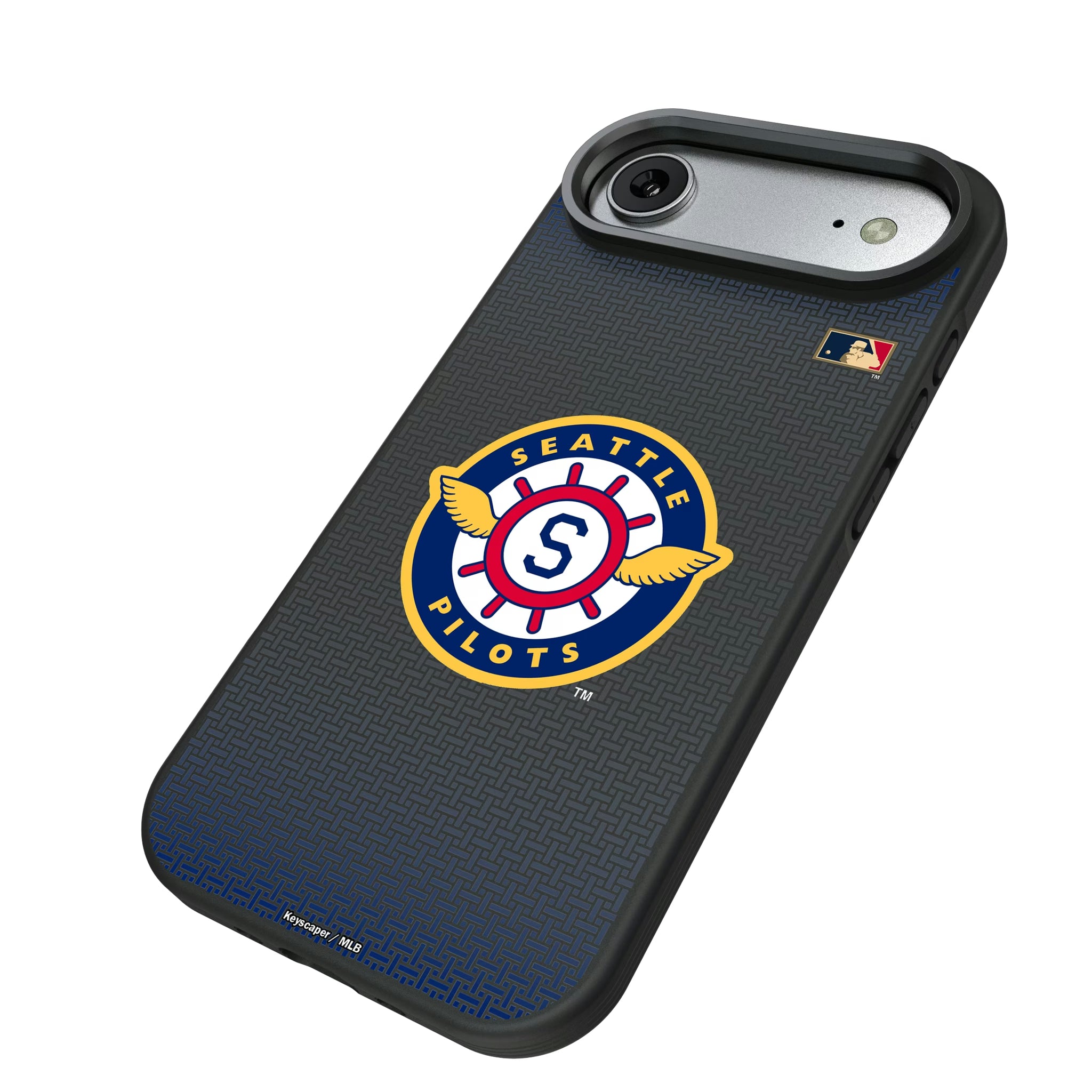 Seattle Pilots 1969 - Cooperstown Collection Linen iPhone Bump Phone Case for Apple iPhone - Isometric View#Device_iPhone Air