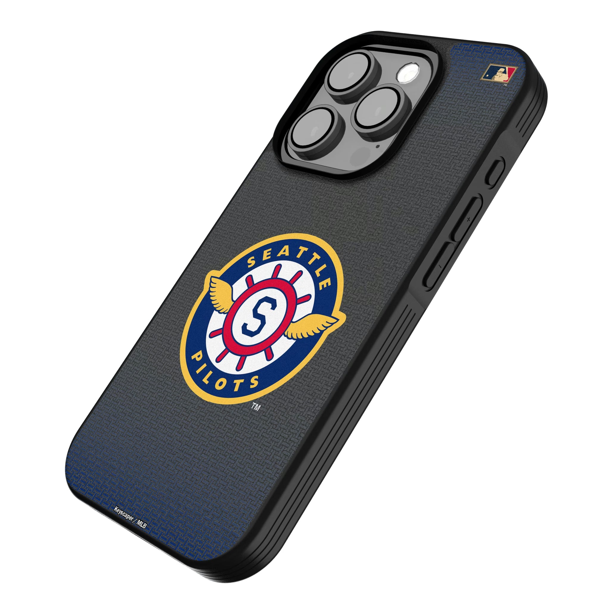 Seattle Pilots 1969 - Cooperstown Collection Linen iPhone Bump Phone Case for Apple iPhone - Isometric View