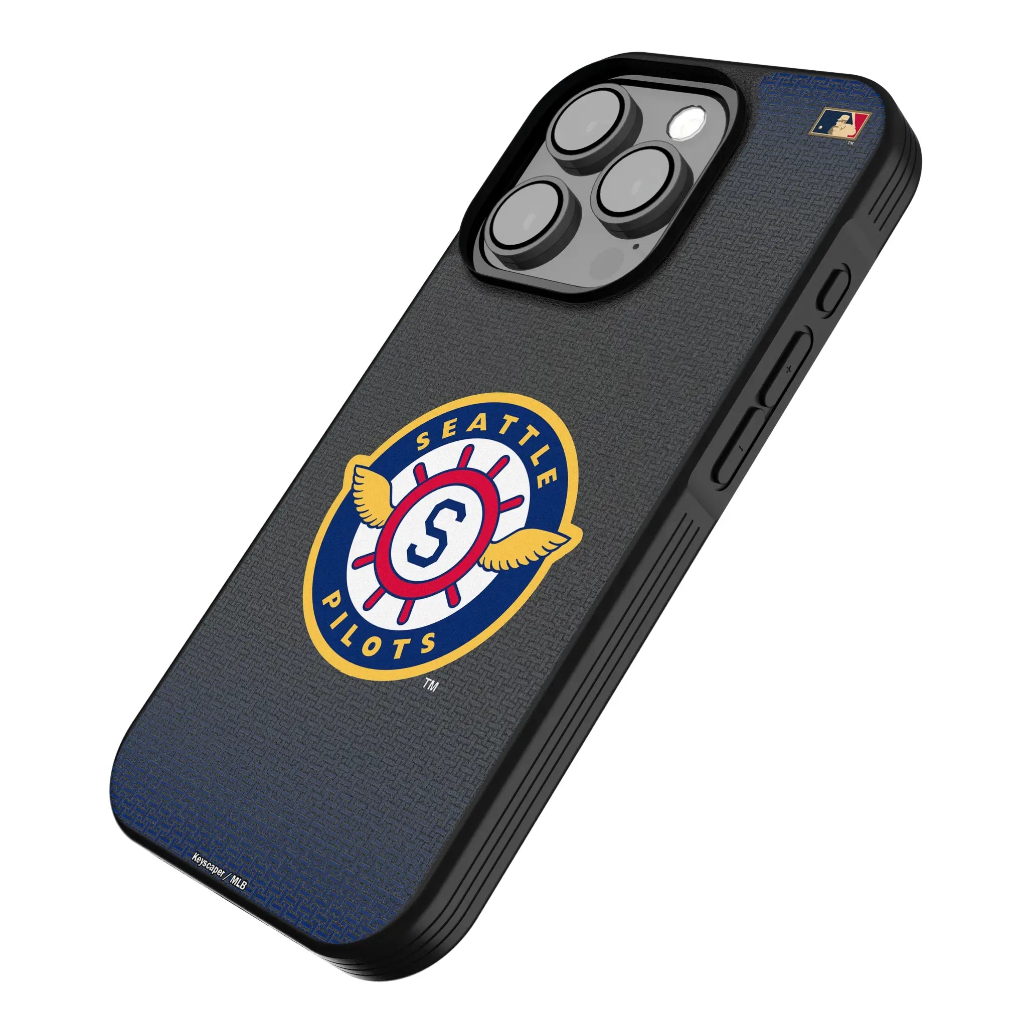 Seattle Pilots 1969 - Cooperstown Collection Linen iPhone Bump Phone Case for Apple iPhone - Isometric View