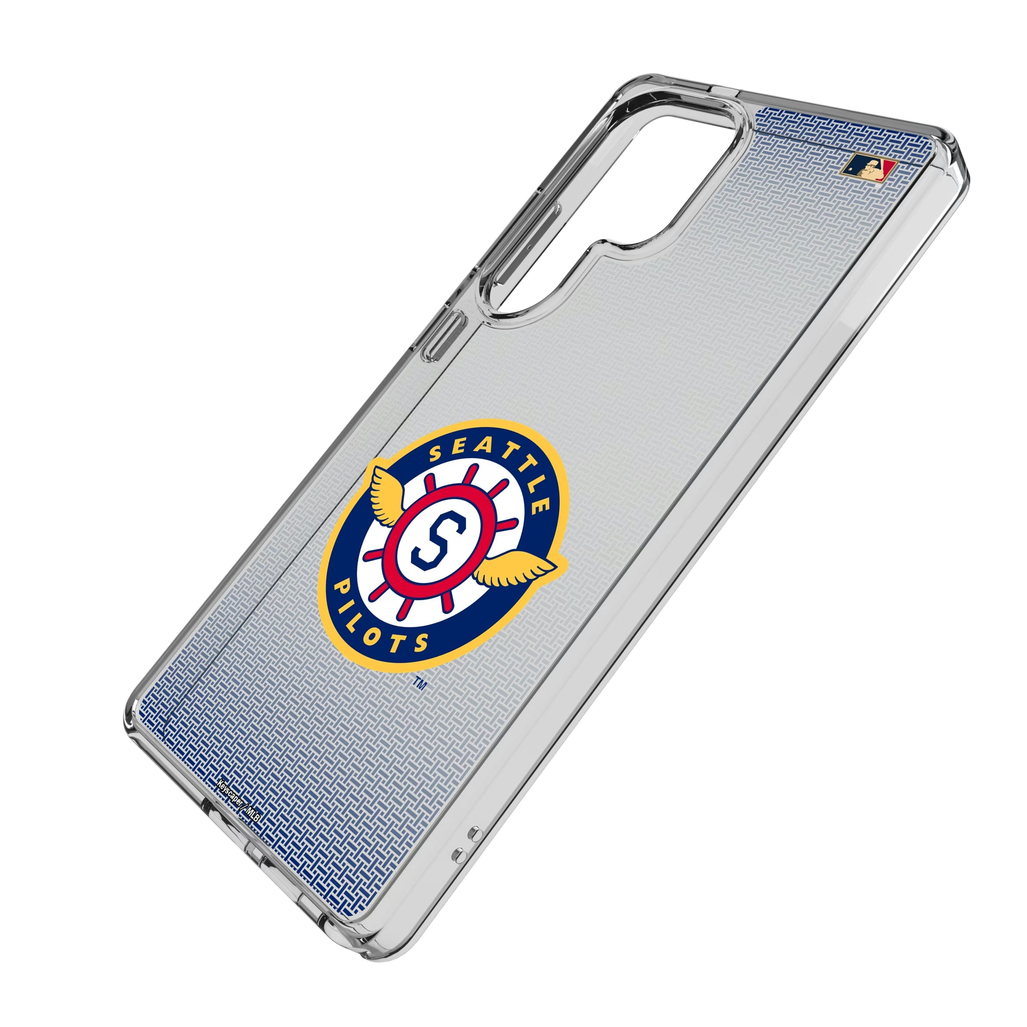 Seattle Pilots 1969 - Cooperstown Collection Linen Galaxy Clear Phone Case for Samsung Galaxy - Isometric View