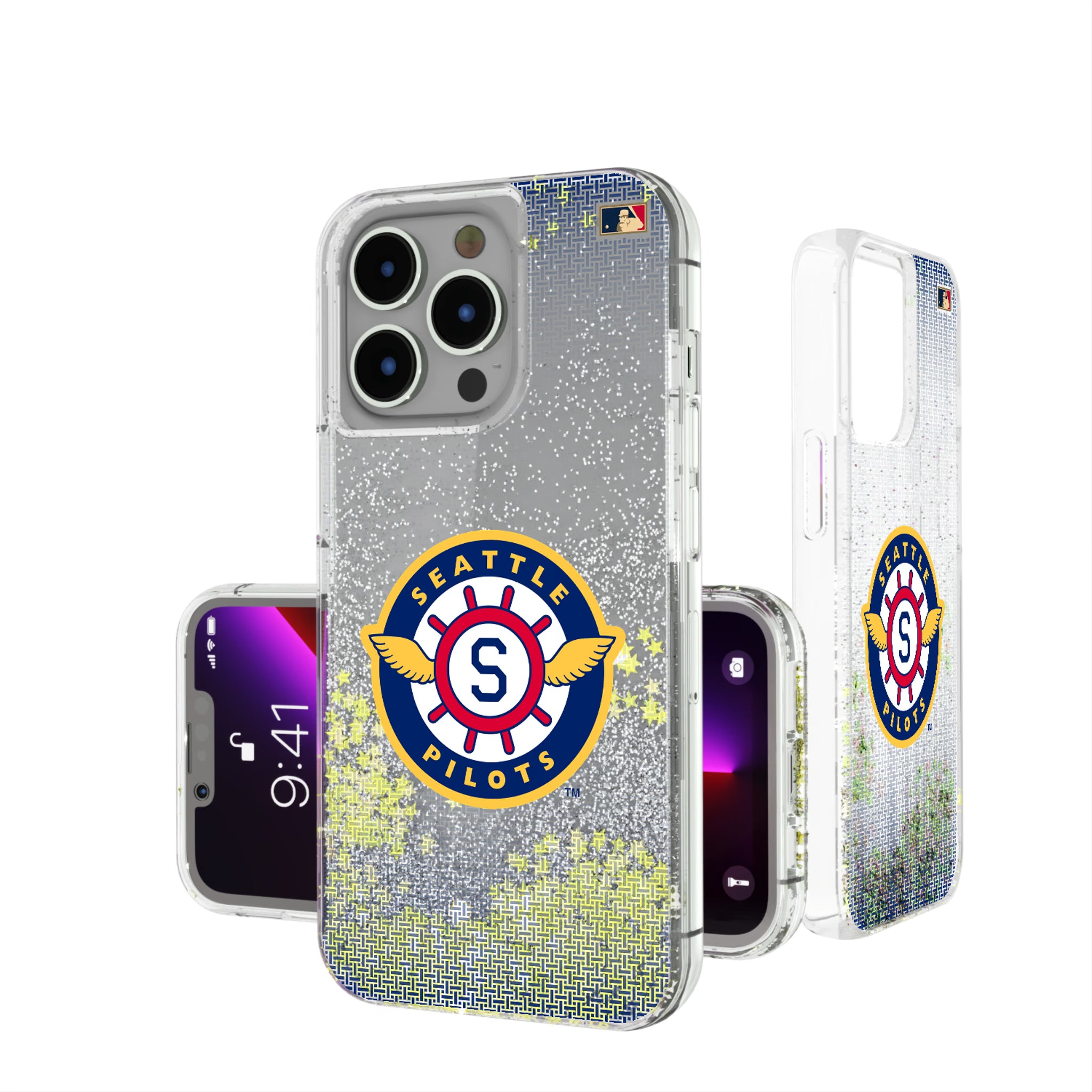 Seattle Pilots 1969 - Cooperstown Collection Linen iPhone Glitter Phone Case for Apple iPhone