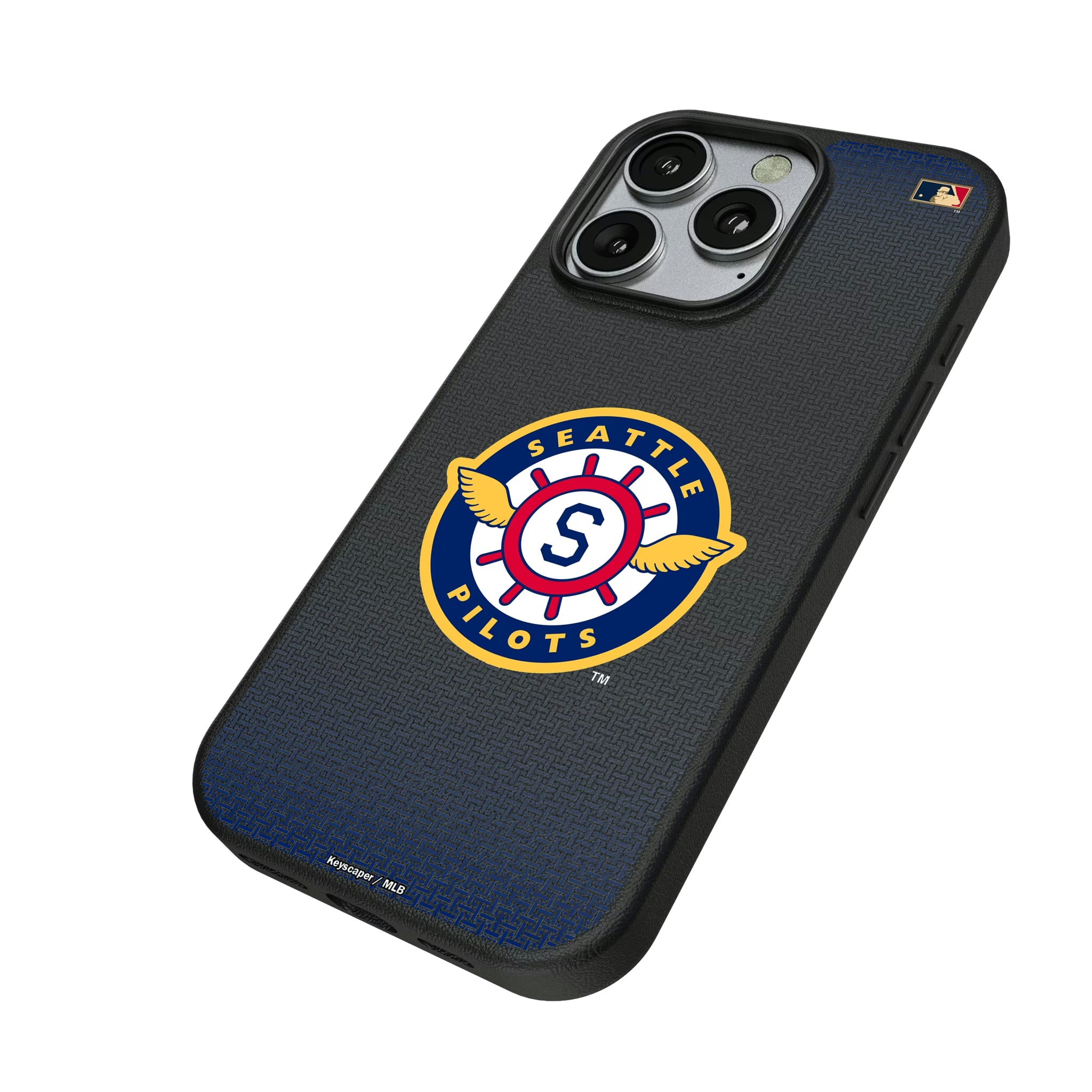 Seattle Pilots 1969 - Cooperstown Collection Linen iPhone MagSafe Compatible Phone Case for Apple iPhone - Isometric View