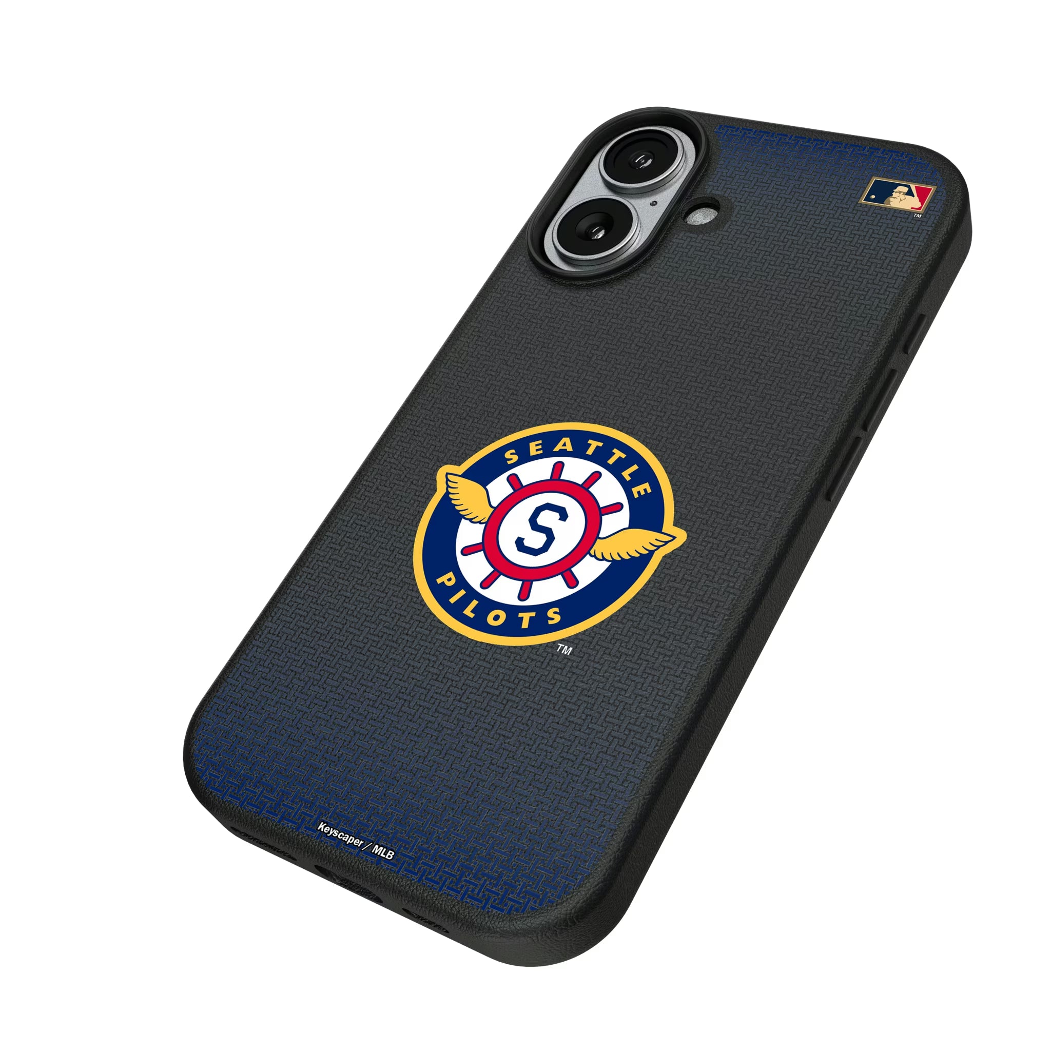Seattle Pilots 1969 - Cooperstown Collection Linen iPhone MagSafe Compatible Phone Case for Apple iPhone - Isometric View#Device_iPhone 17
