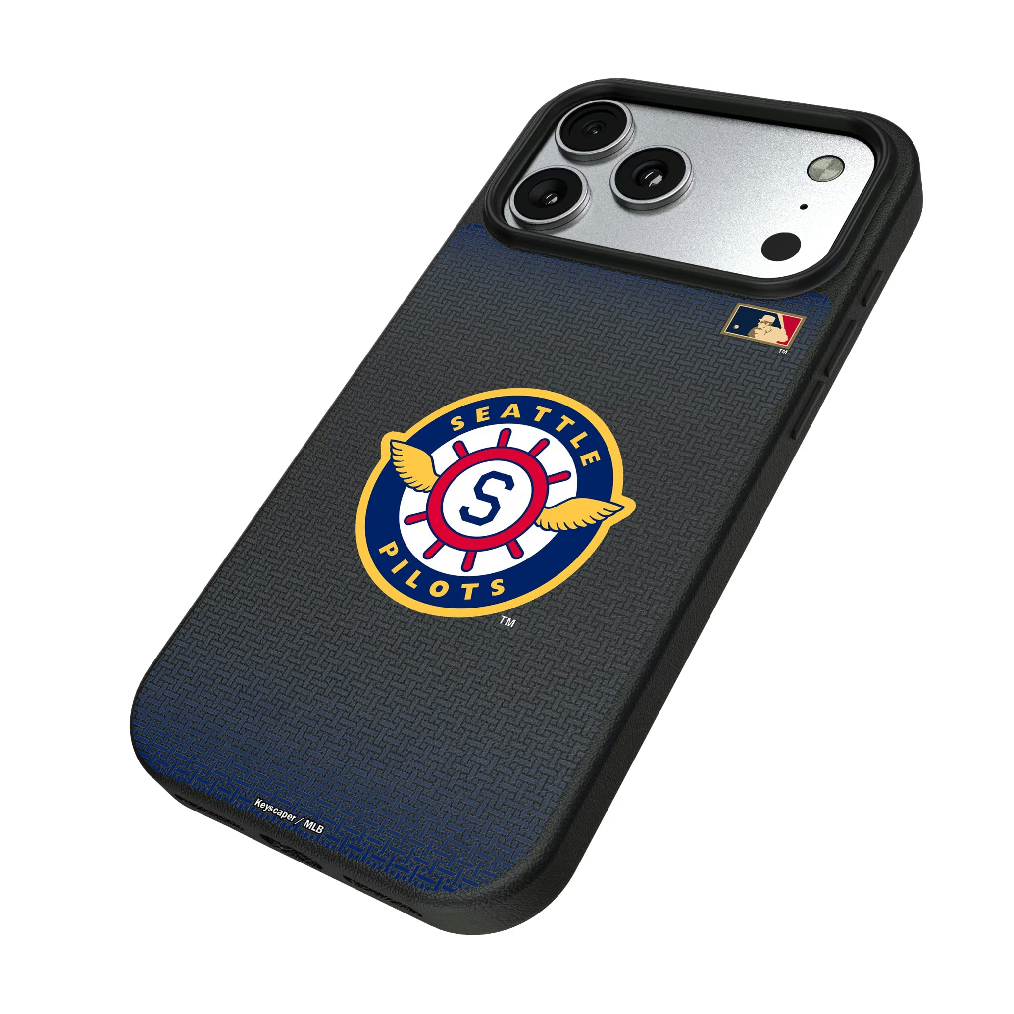 Seattle Pilots 1969 - Cooperstown Collection Linen iPhone MagSafe Compatible Phone Case for Apple iPhone - Isometric View#Device_iPhone 17 Pro Max