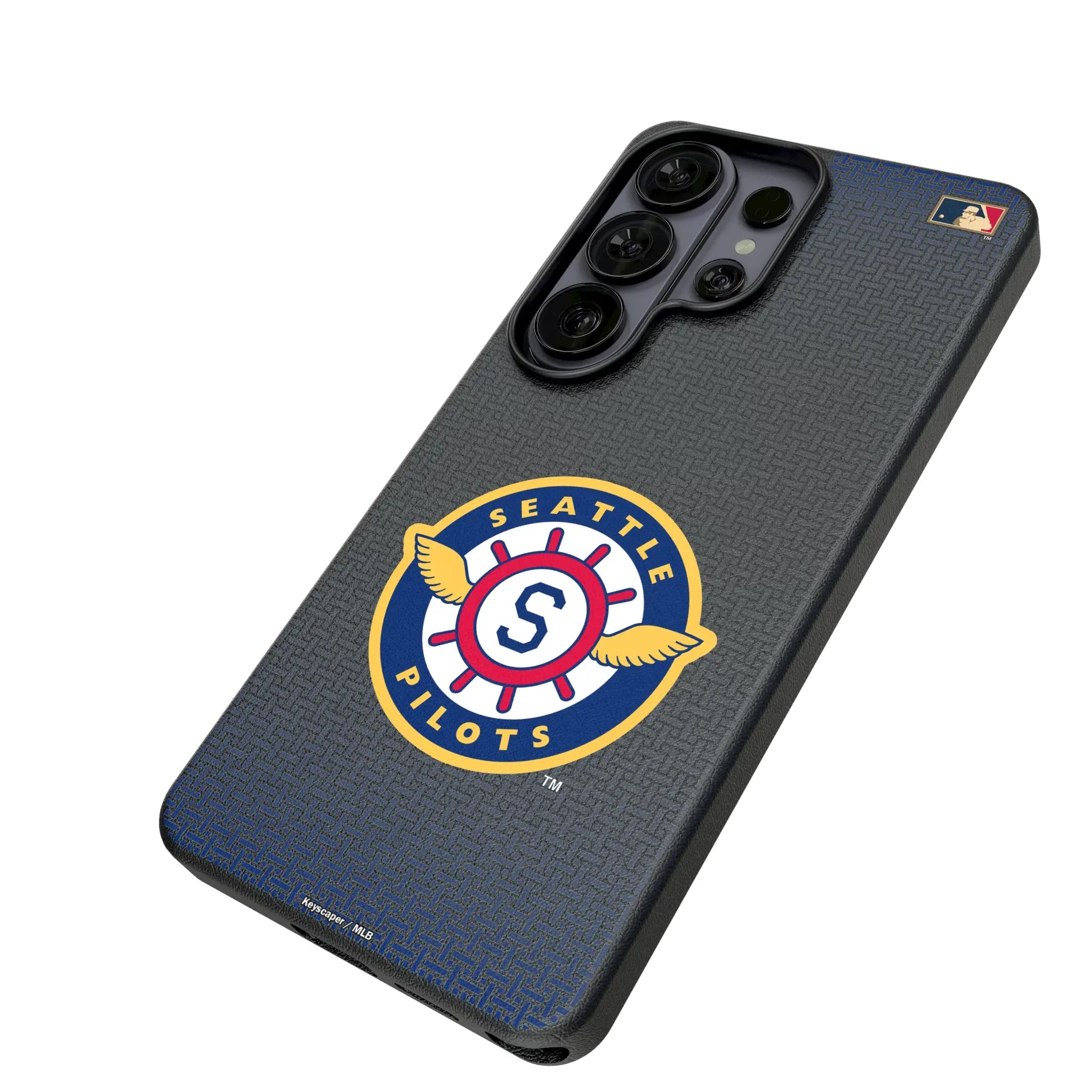Seattle Pilots 1969 - Cooperstown Collection Linen Galaxy MagSafe Compatible Phone Case for Samsung Galaxy - Isometric View#Device_Galaxy S26 Ultra