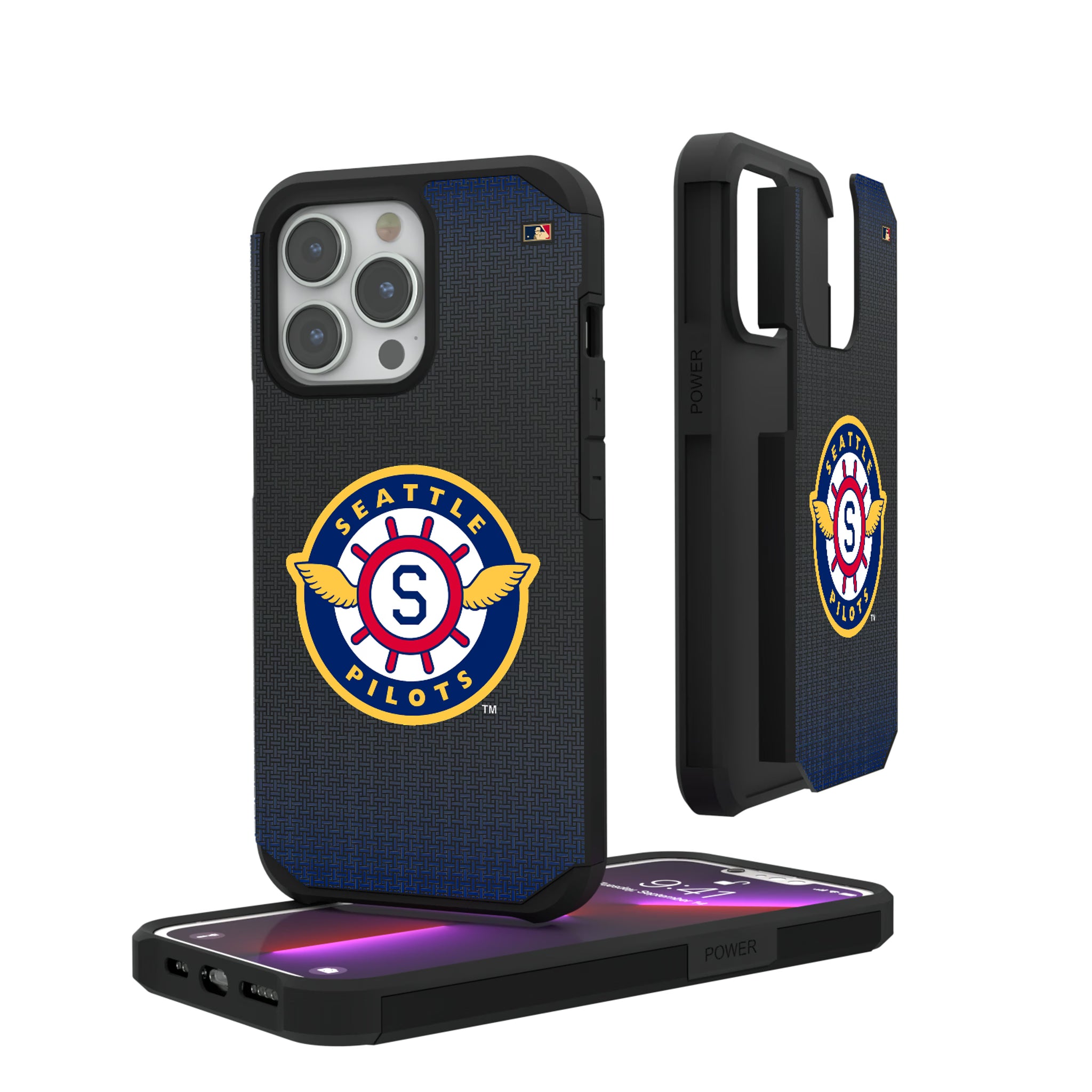 Seattle Pilots 1969 - Cooperstown Collection Linen iPhone Rugged Phone Case for Apple iPhone#Device_iPhone 13 Pro