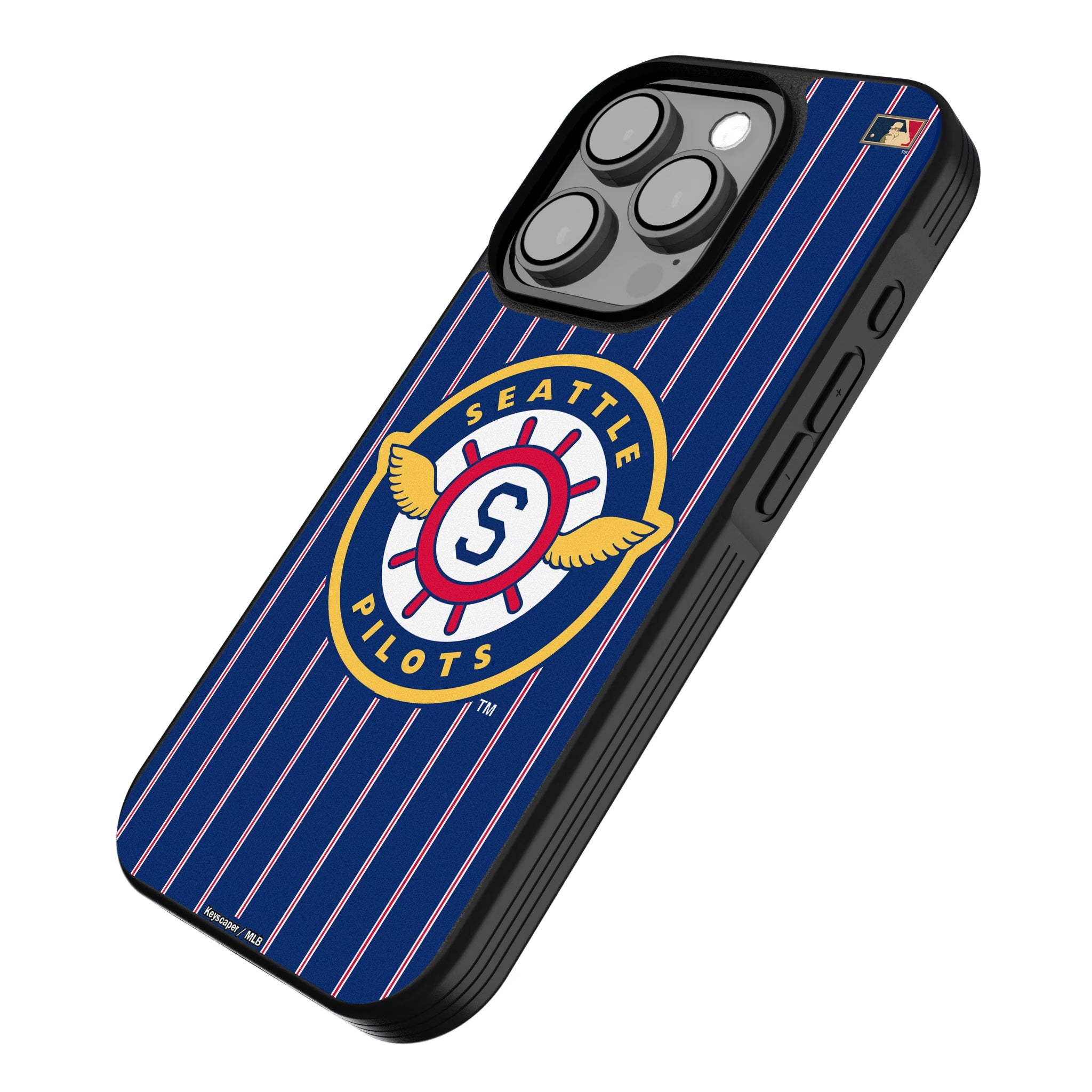 Seattle Pilots 1969 - Cooperstown Collection Pinstripe iPhone Bump Phone Case for Apple iPhone - Isometric View