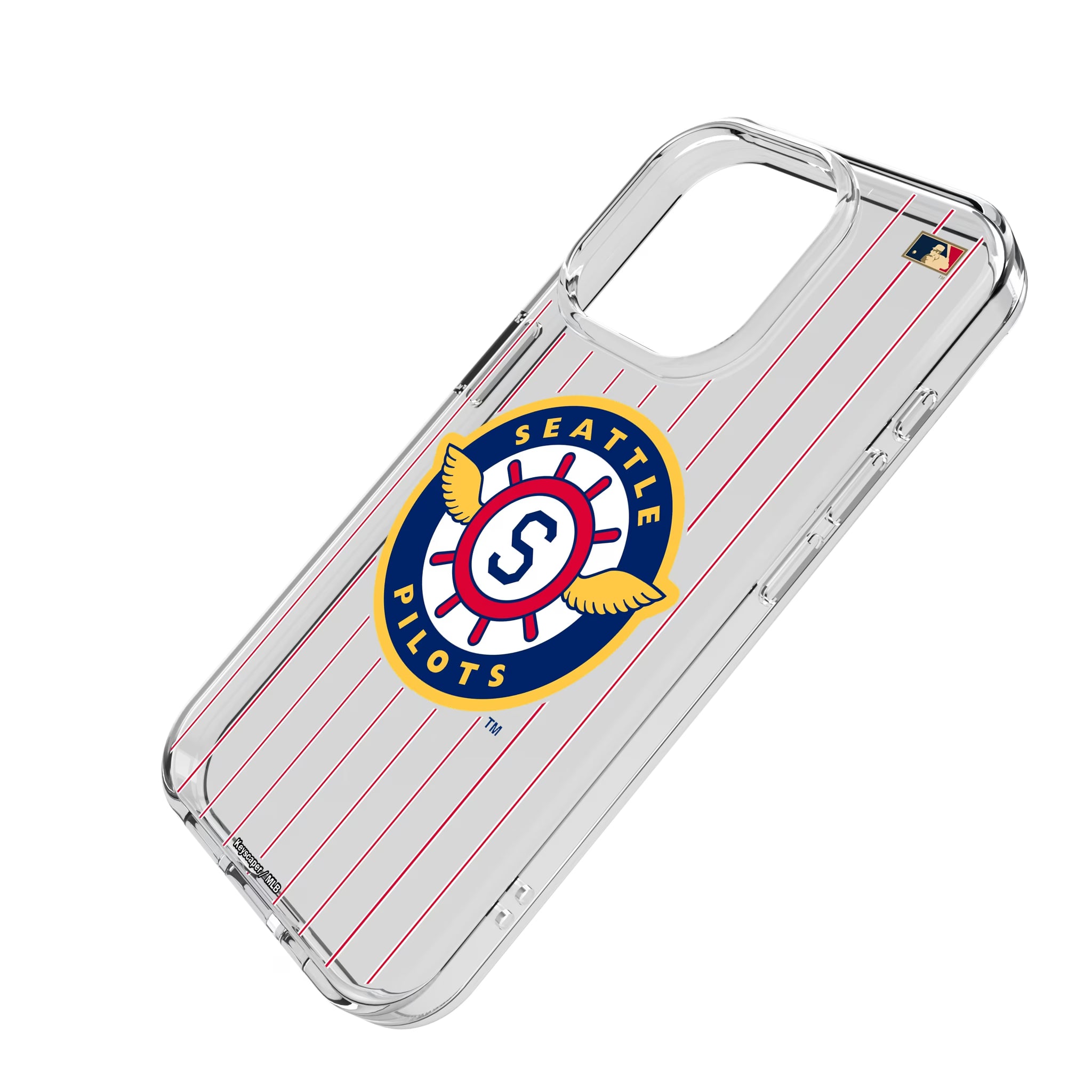 Seattle Pilots 1969 - Cooperstown Collection Pinstripe iPhone Clear Phone Case for Apple iPhone - Isometric View