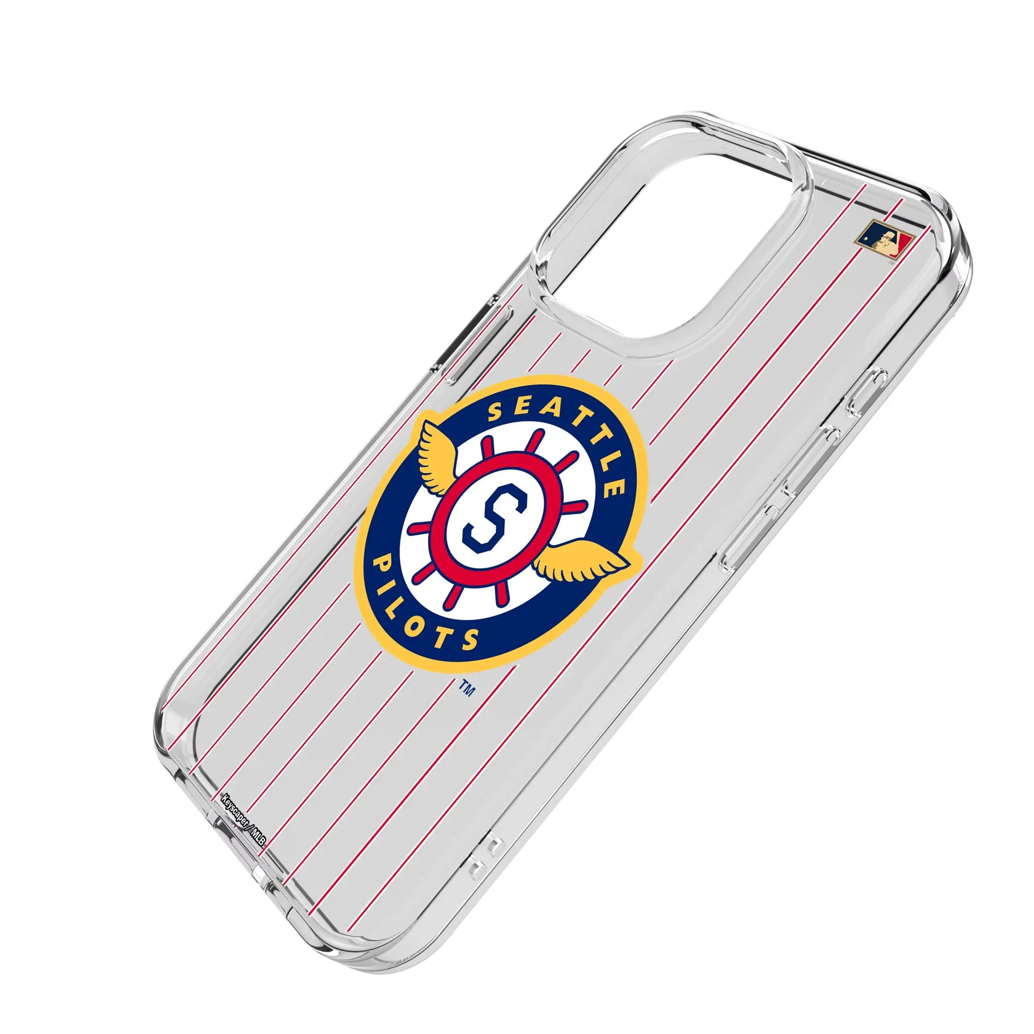 Seattle Pilots 1969 - Cooperstown Collection Pinstripe iPhone Clear Phone Case for Apple iPhone - Isometric View